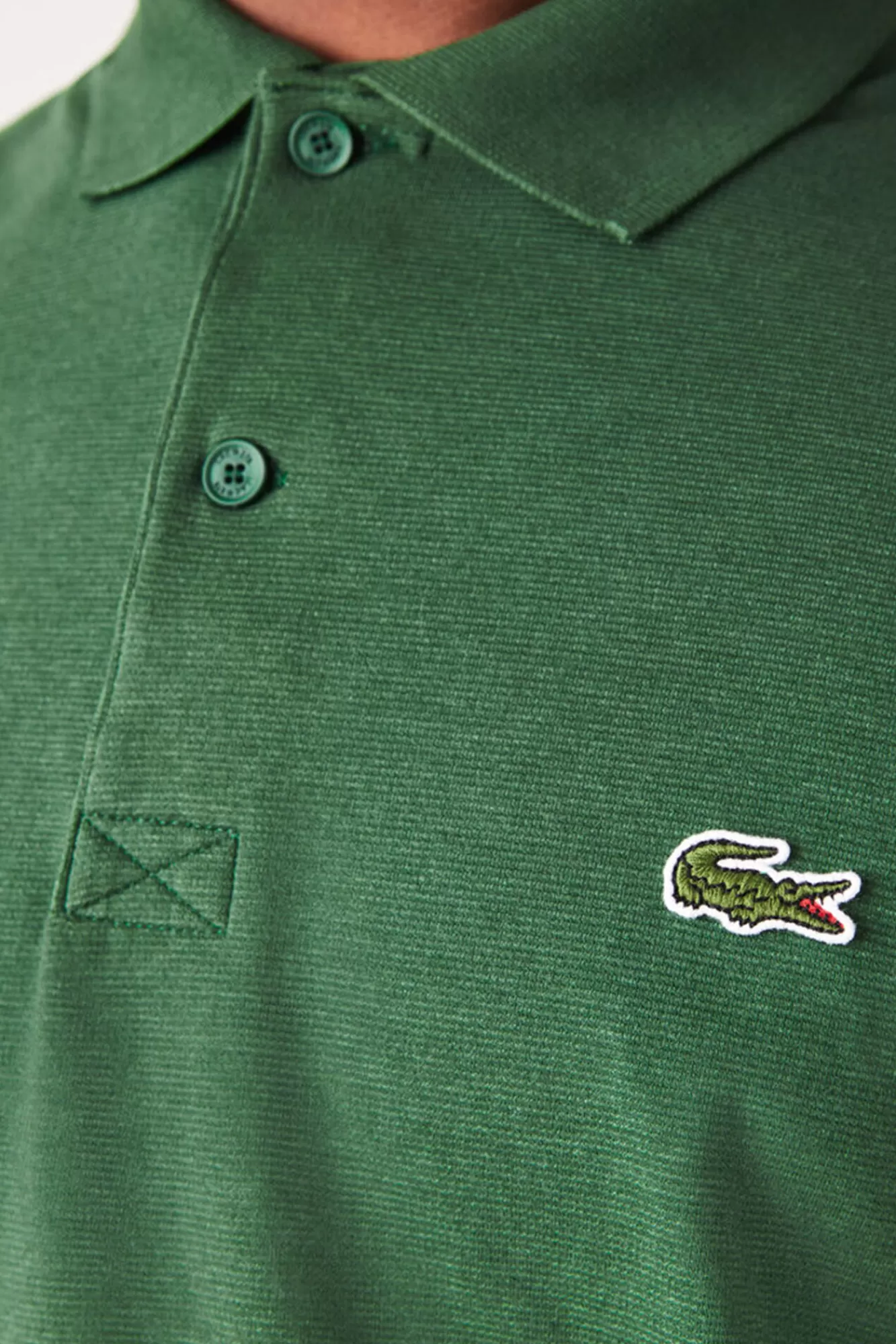 Discount Lacoste Polo Shirt With Stitched Crocodile Embroidery Green