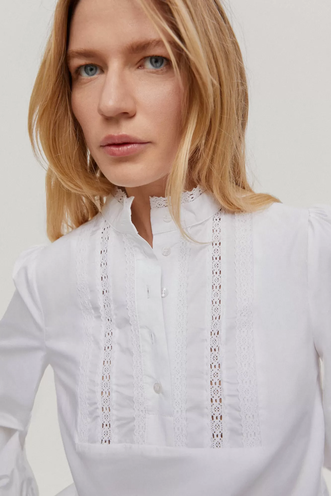 Clearance Pedro del Hierro Poplin Blouse With Ribbons White