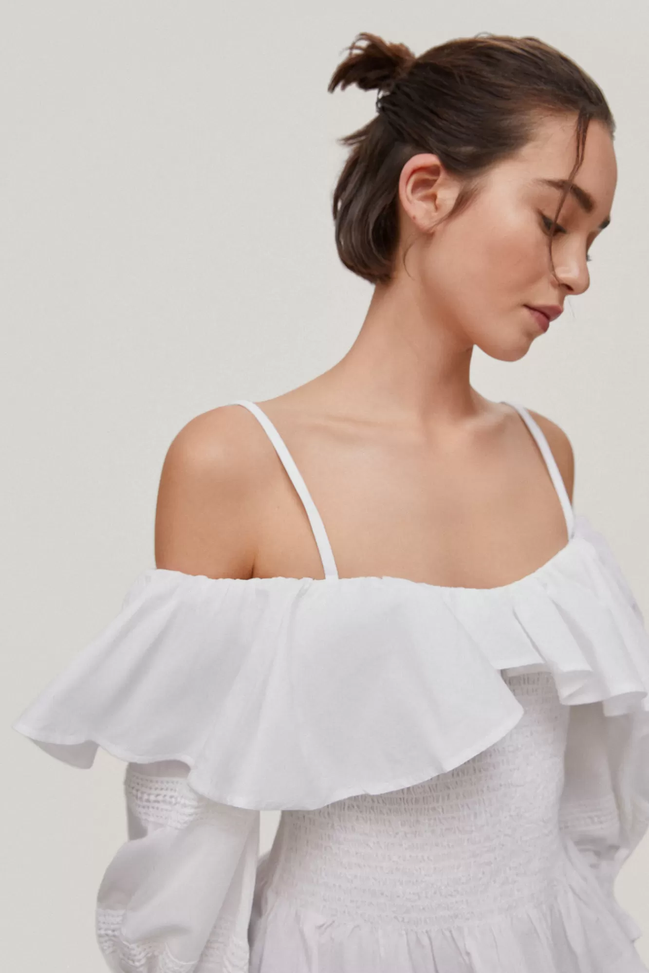 Store Pedro del Hierro Poplin Off-The-Shoulder Blouse White