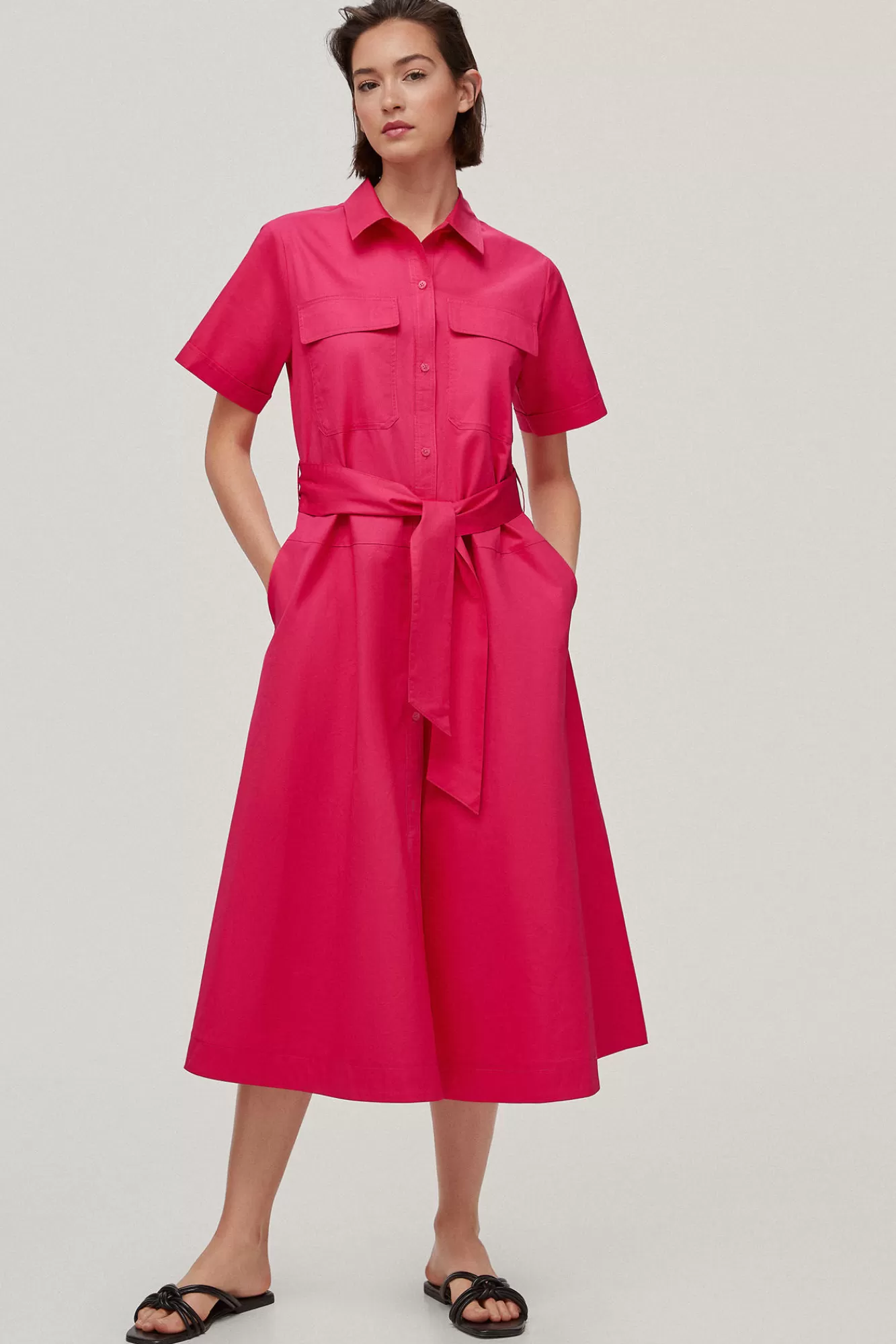 Outlet Pedro del Hierro Poplin Shirt Dress Pink