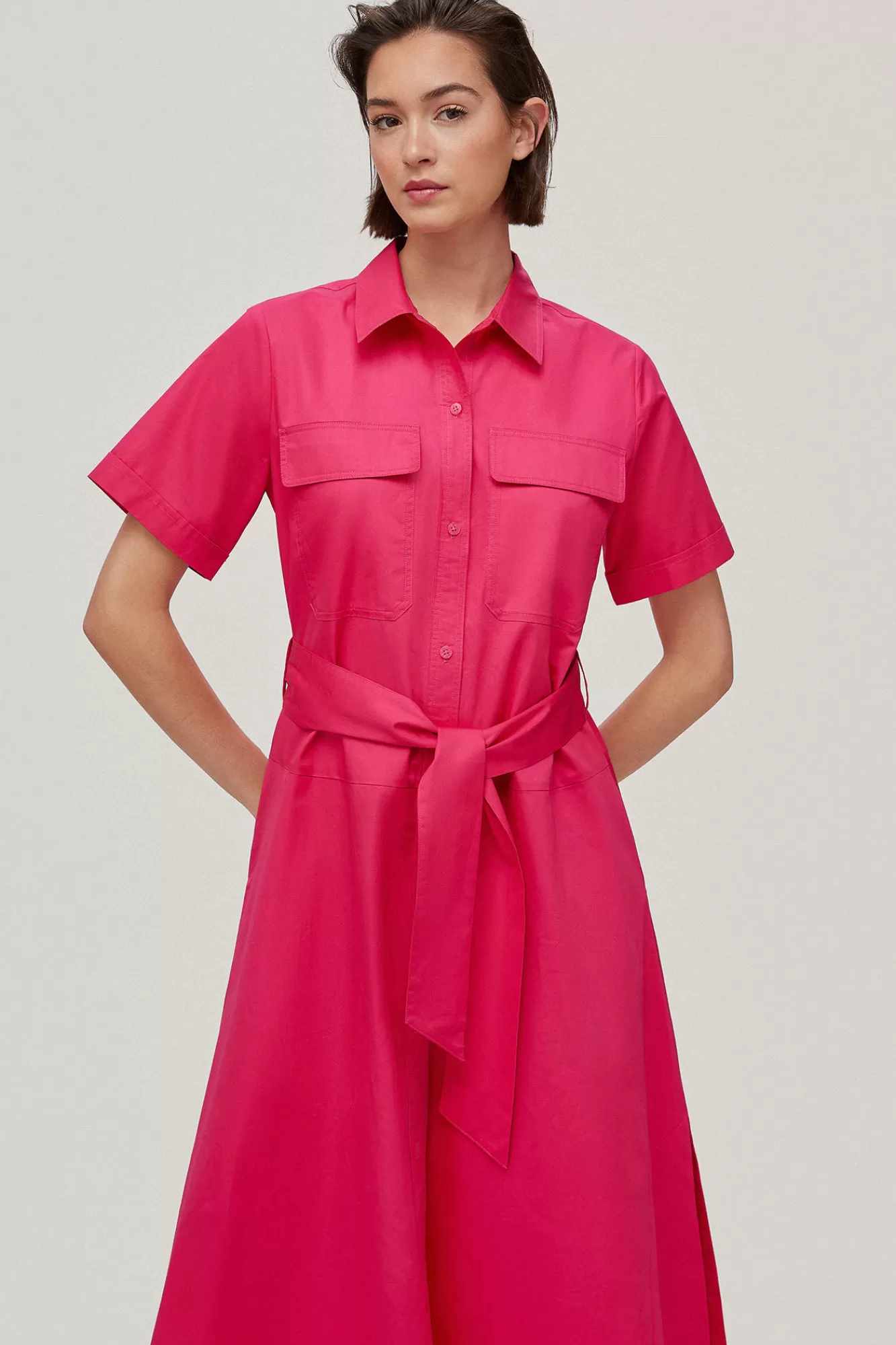 Outlet Pedro del Hierro Poplin Shirt Dress Pink