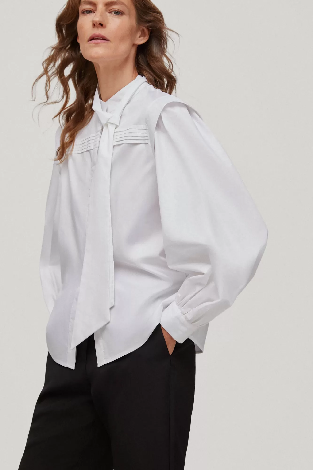 Online Pedro del Hierro Poplin Tie Blouse White