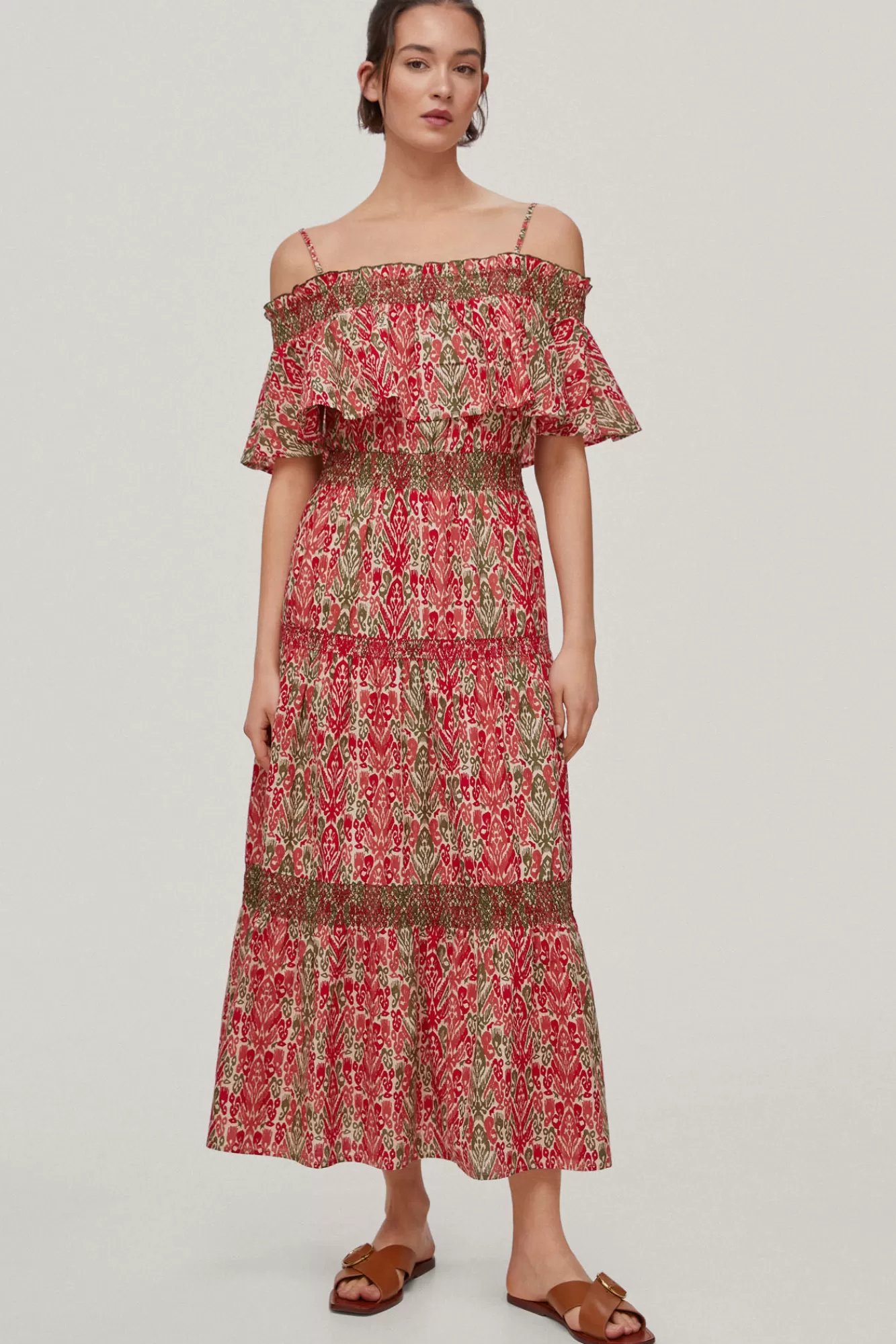 Online Pedro del Hierro Printed Dress With Ruffles Several