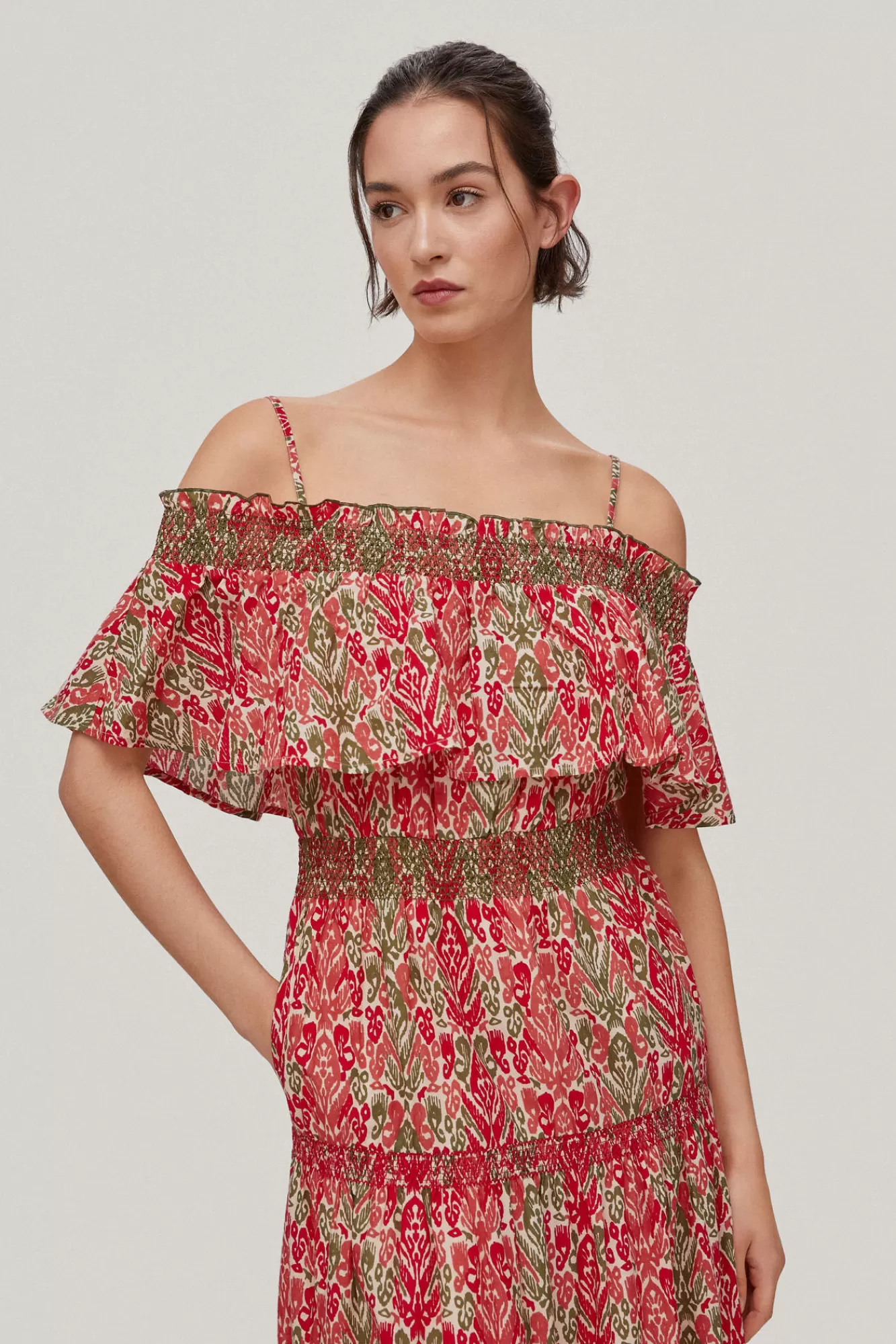 Online Pedro del Hierro Printed Dress With Ruffles Several