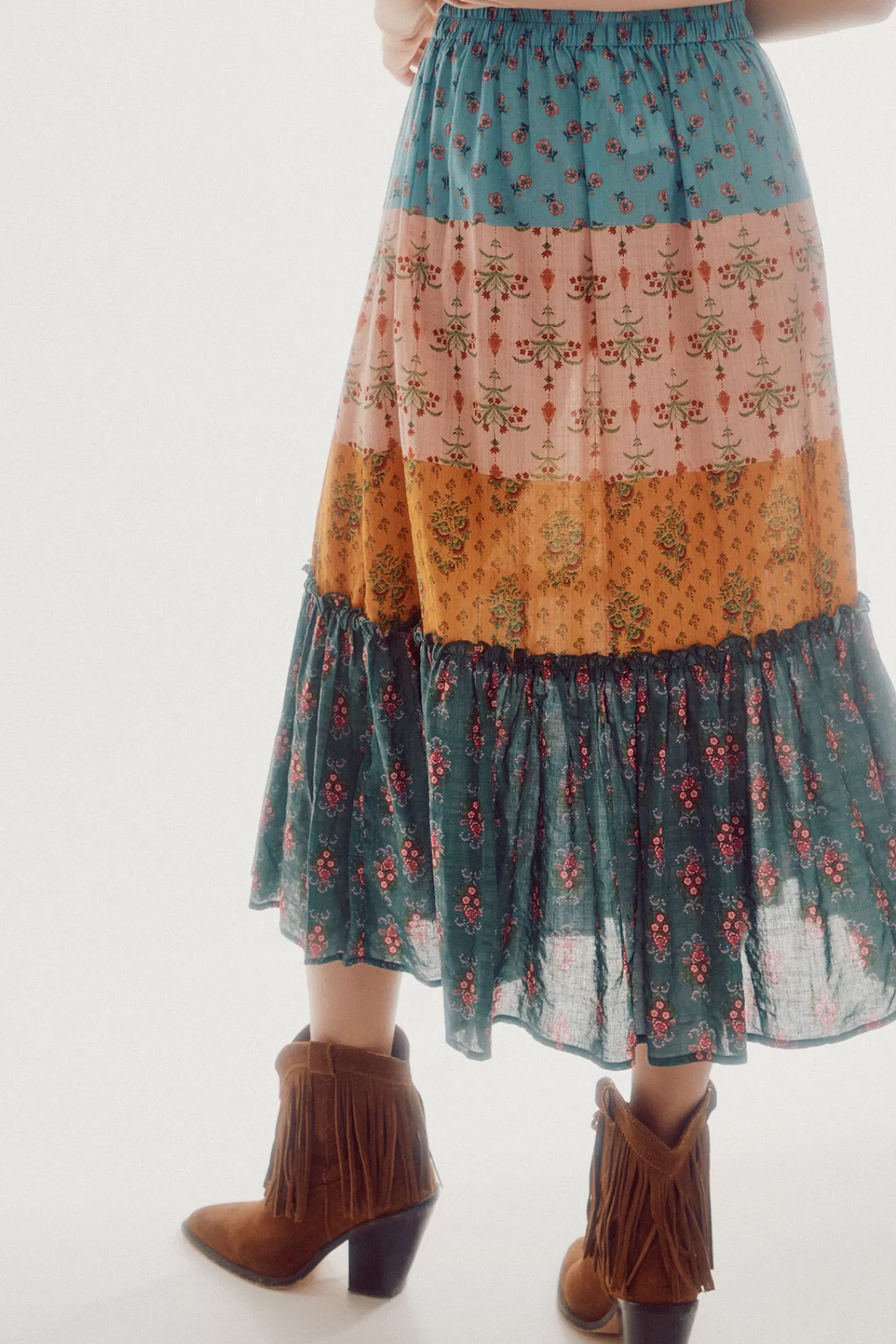 Cheap Slowlove Printed Midi Skirt Multicolour