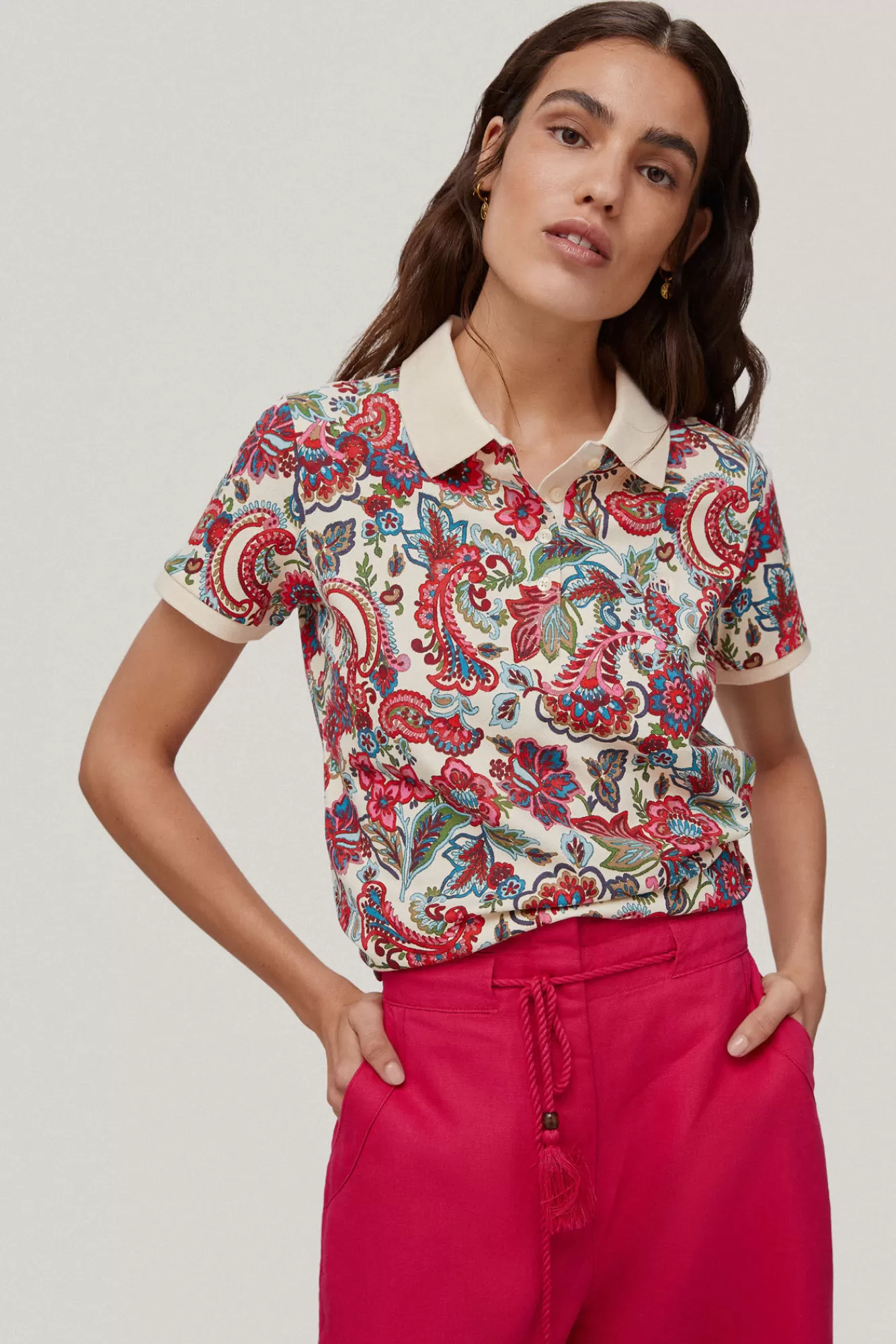 Shop Pedro del Hierro Printed Short-Sleeved Polo Shirt Several