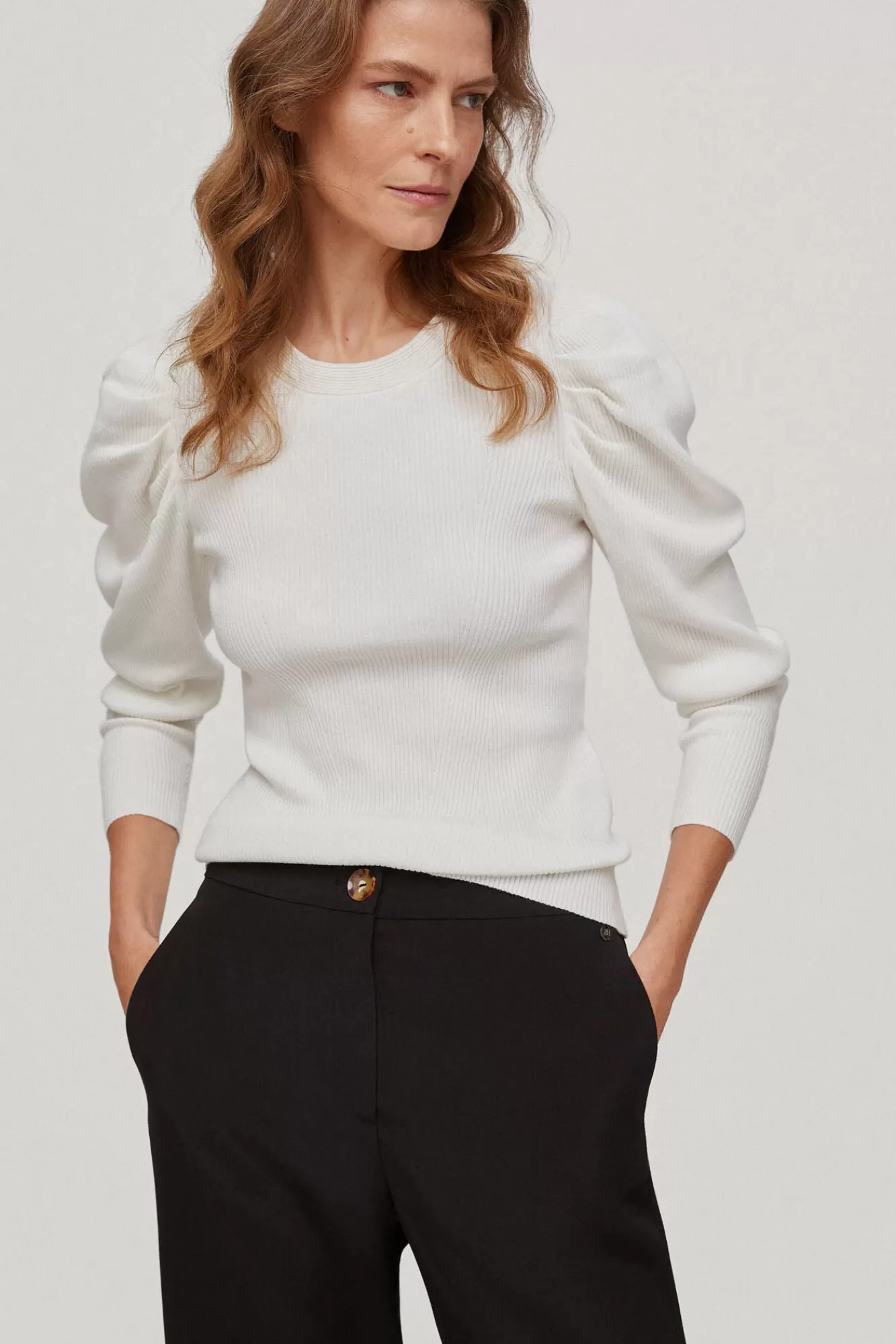 New Pedro del Hierro Puffed Sleeve Top Ecru