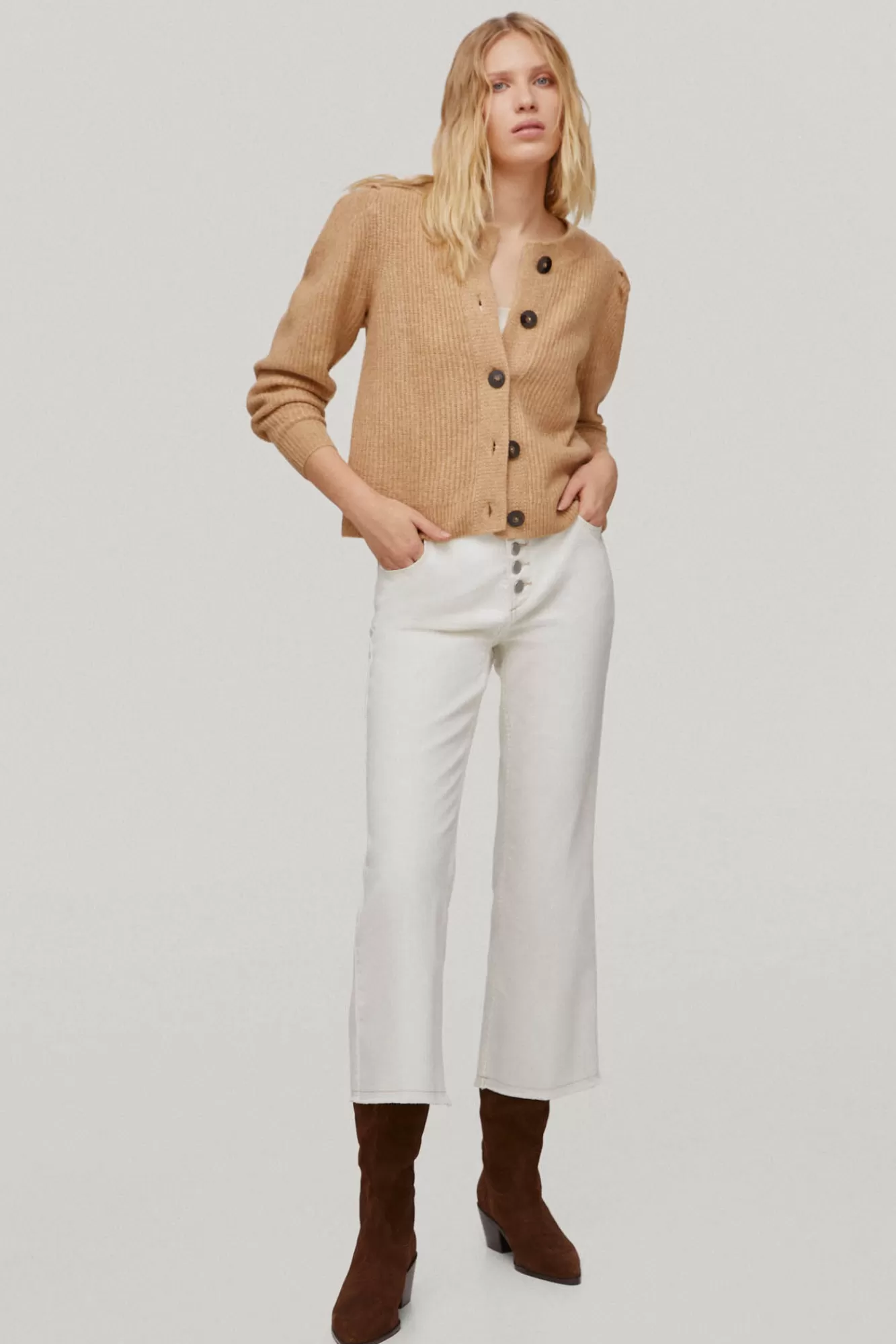 New Pedro del Hierro Purl Knit Jacket Beige