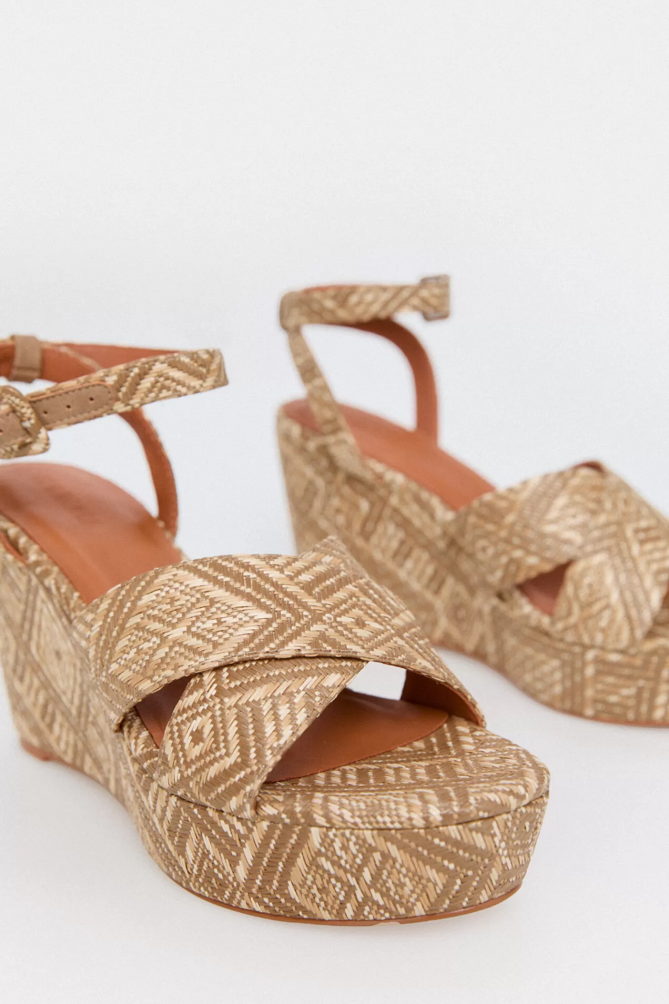 New Slowlove Raffia Wedge Sandal Brown