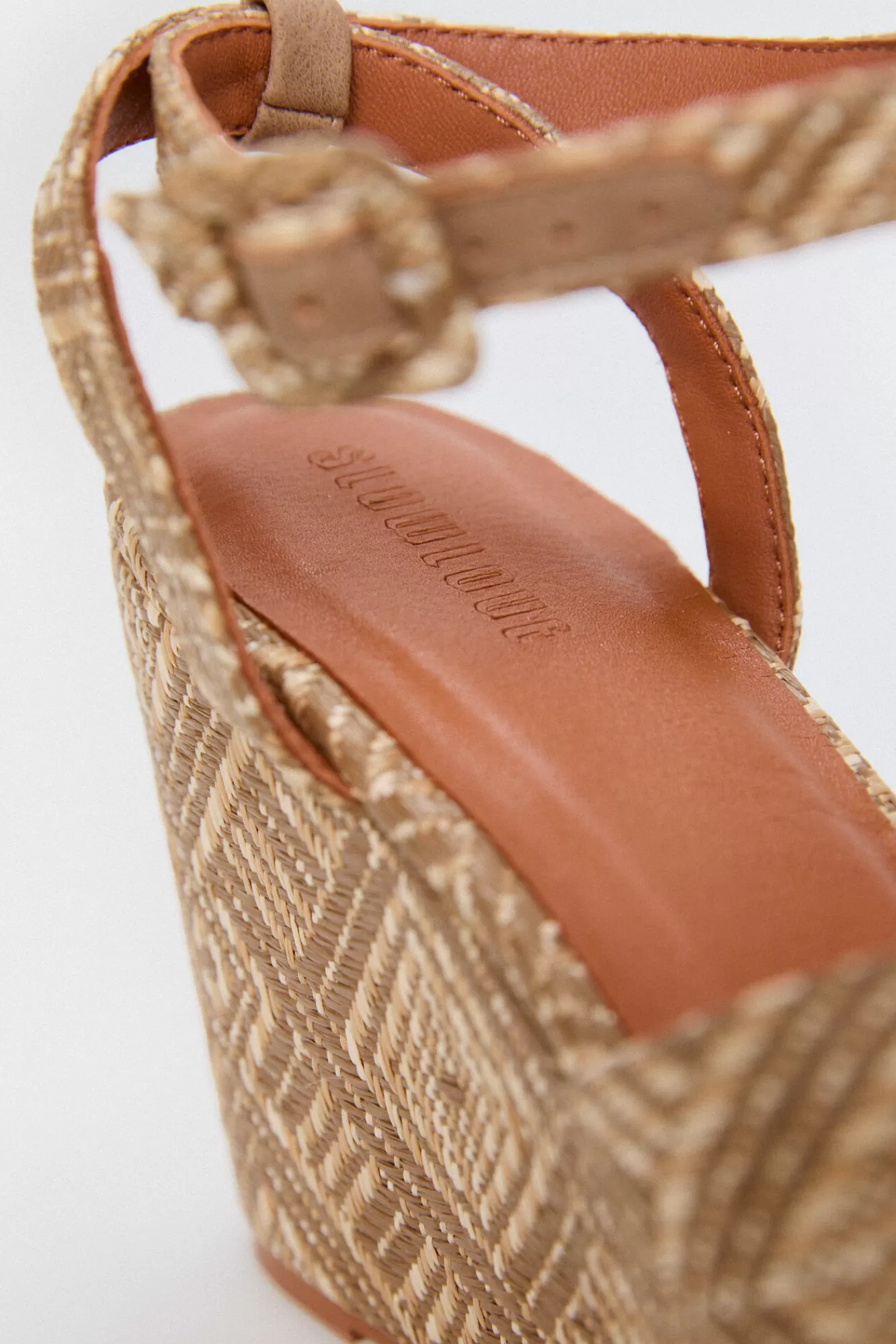 New Slowlove Raffia Wedge Sandal Brown