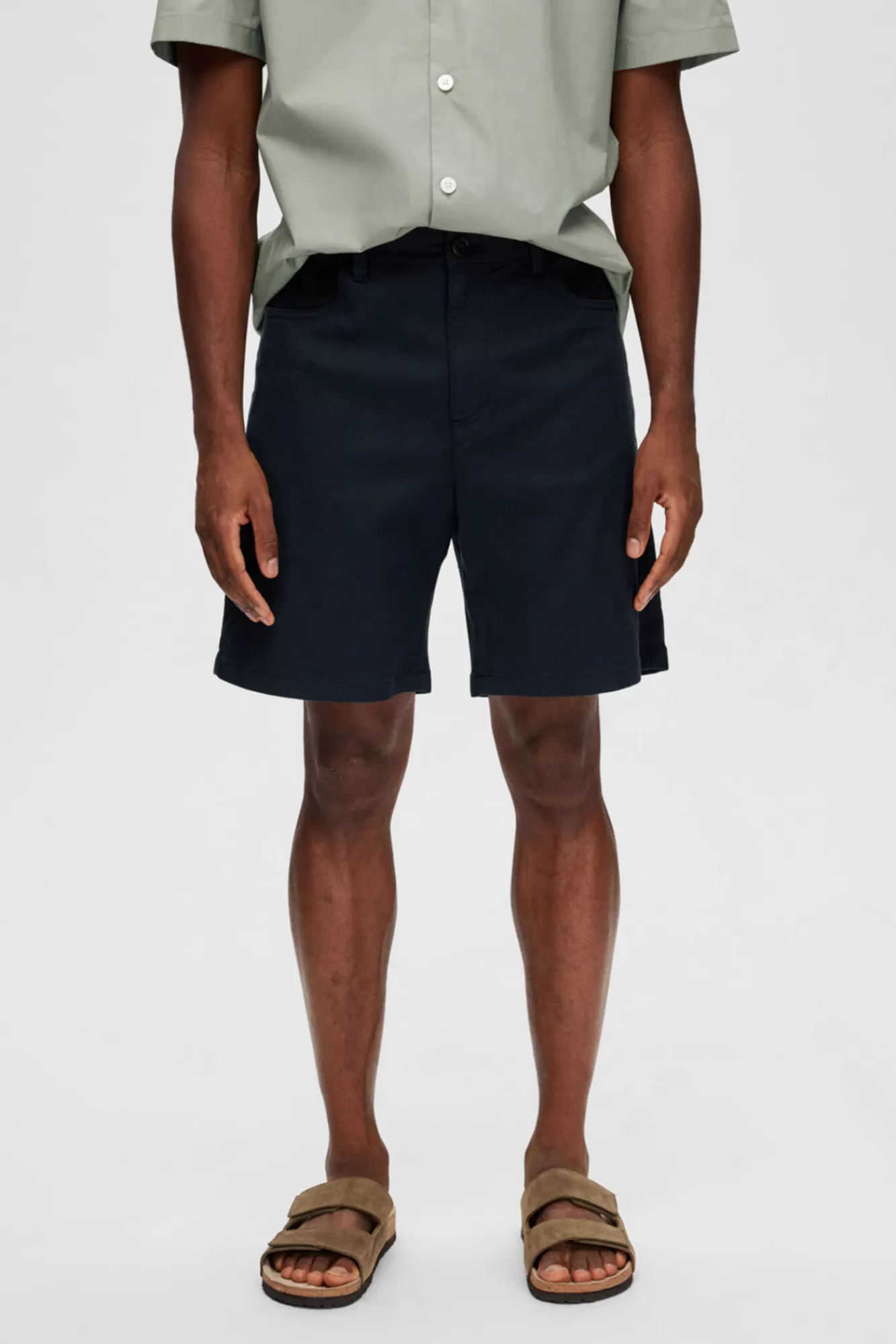 Fashion Selected Recycled Cotton Chino Shorts. Grey