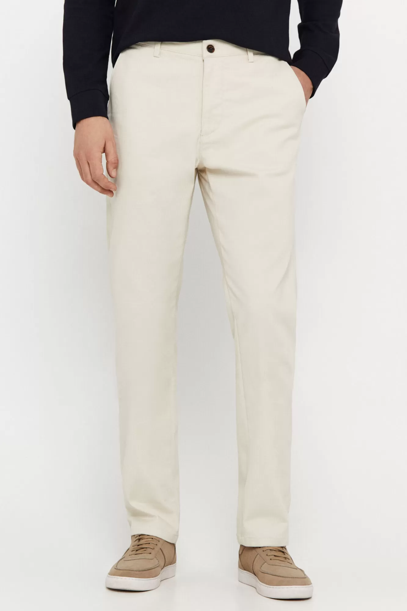 Store Cortefiel Regular Fit Comfort Chinos Ivory