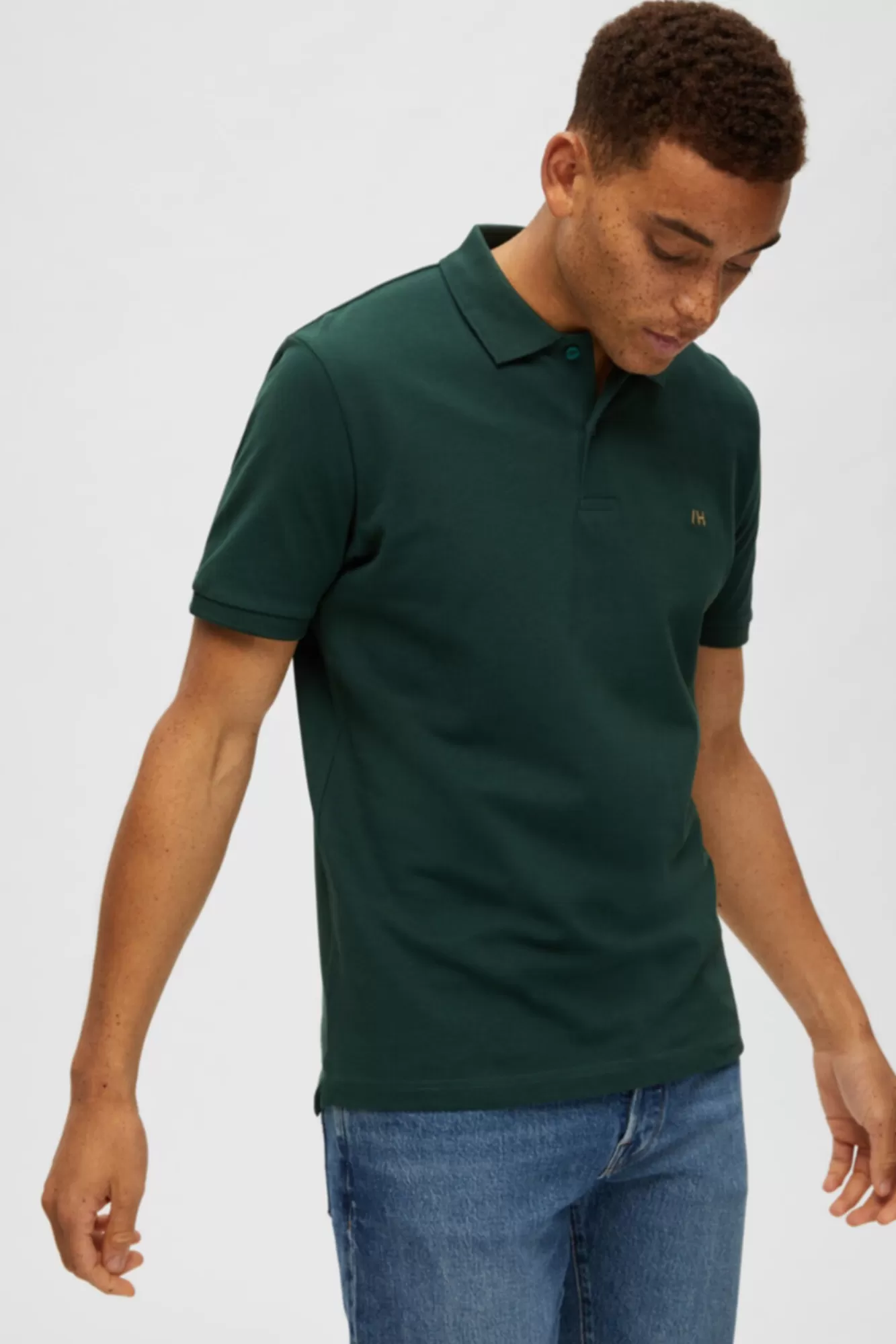 Store Selected Regular Fit Short-Sleeved Polo Shirt Green