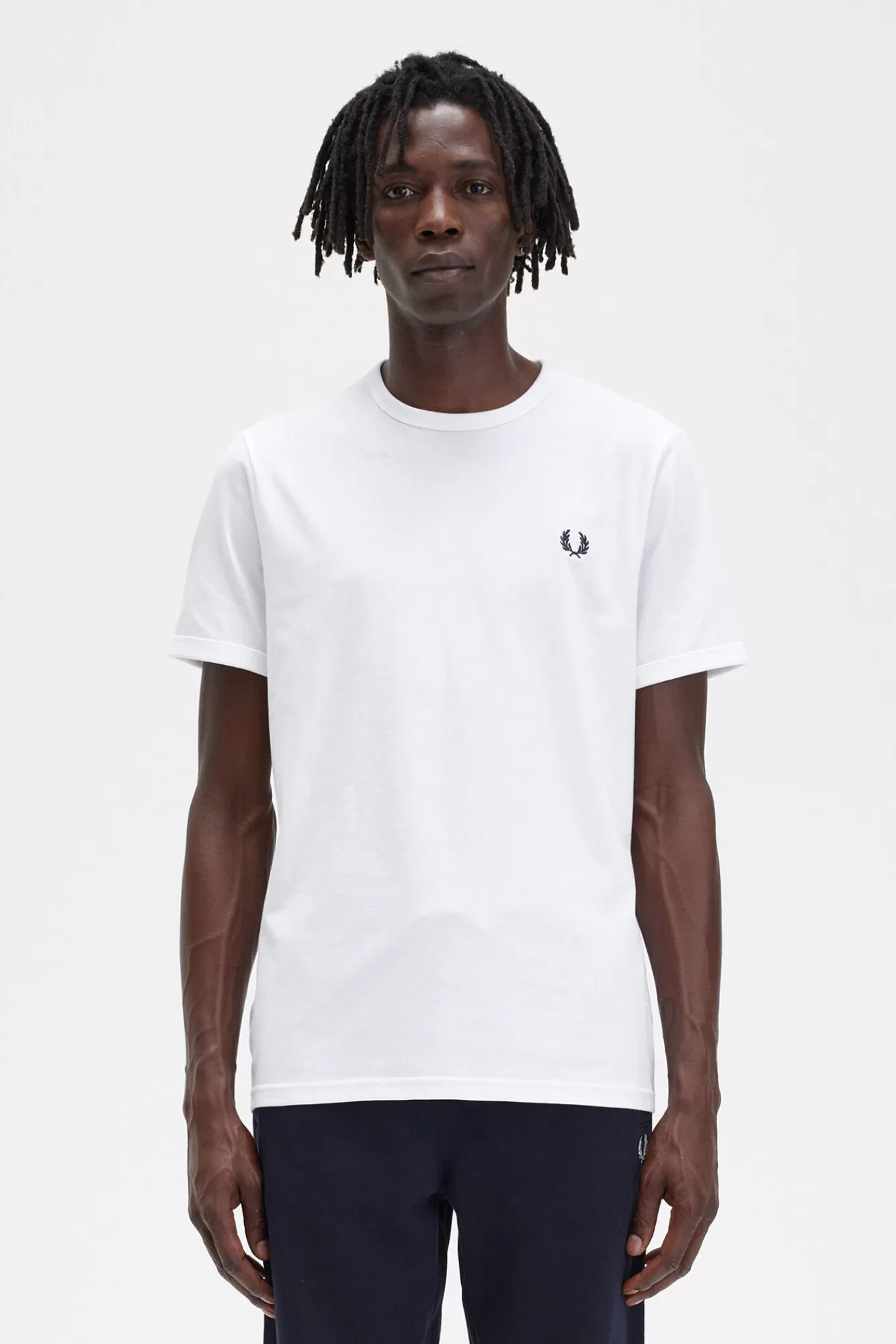 Clearance Fred Perry Ringer T-Shirt White