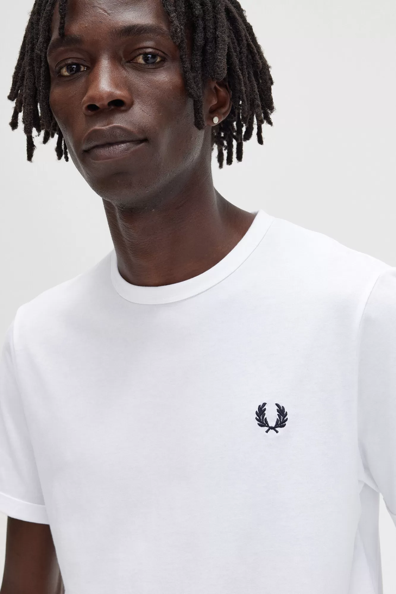 Clearance Fred Perry Ringer T-Shirt White