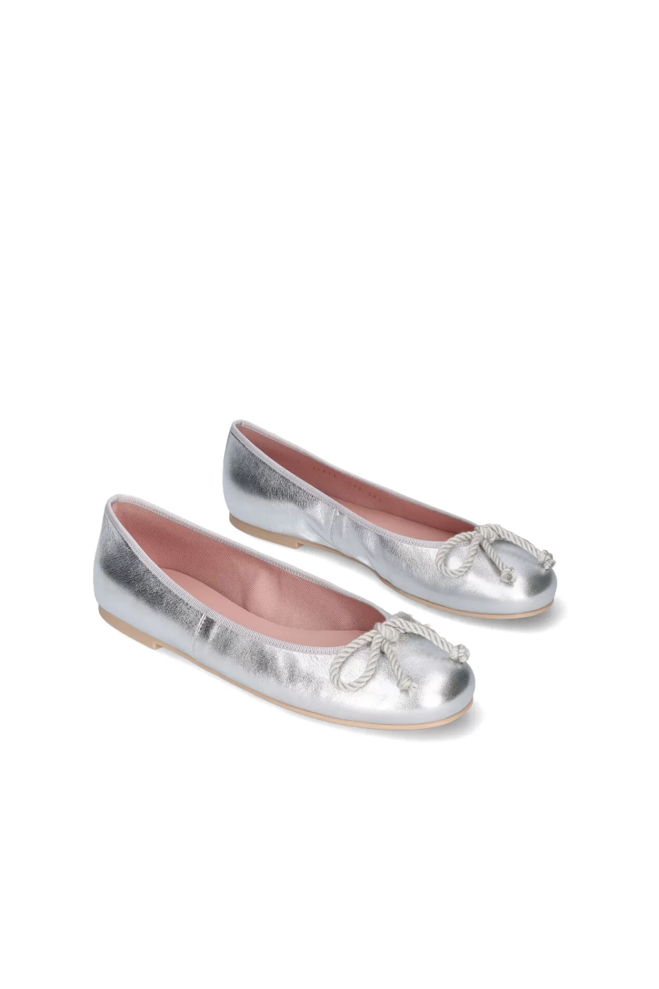 Cheap Pretty Ballerinas Rosario Ballerina In Silver Nappa Grey