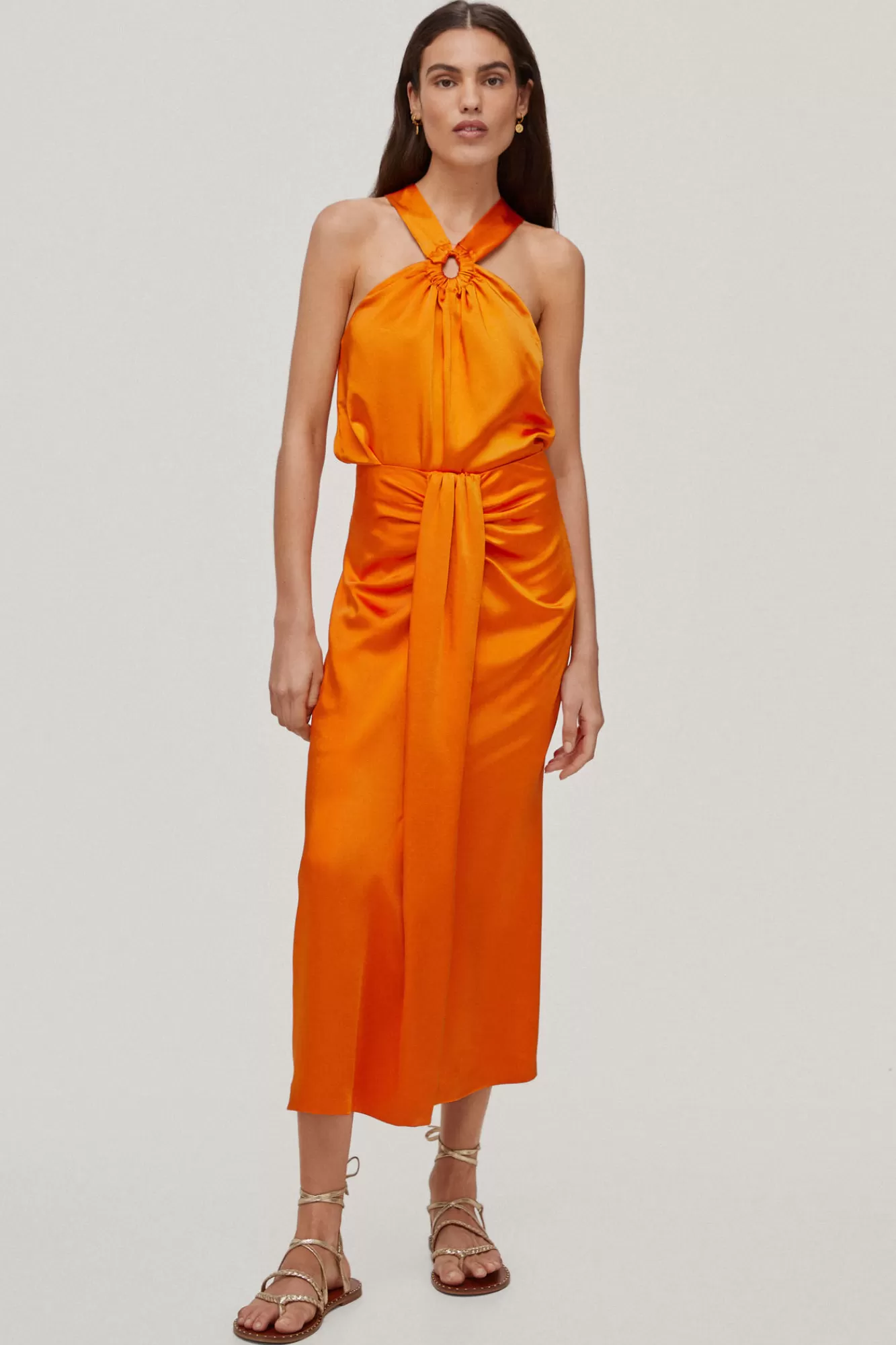 Online Pedro del Hierro Satin-Finish Halter Top Orange