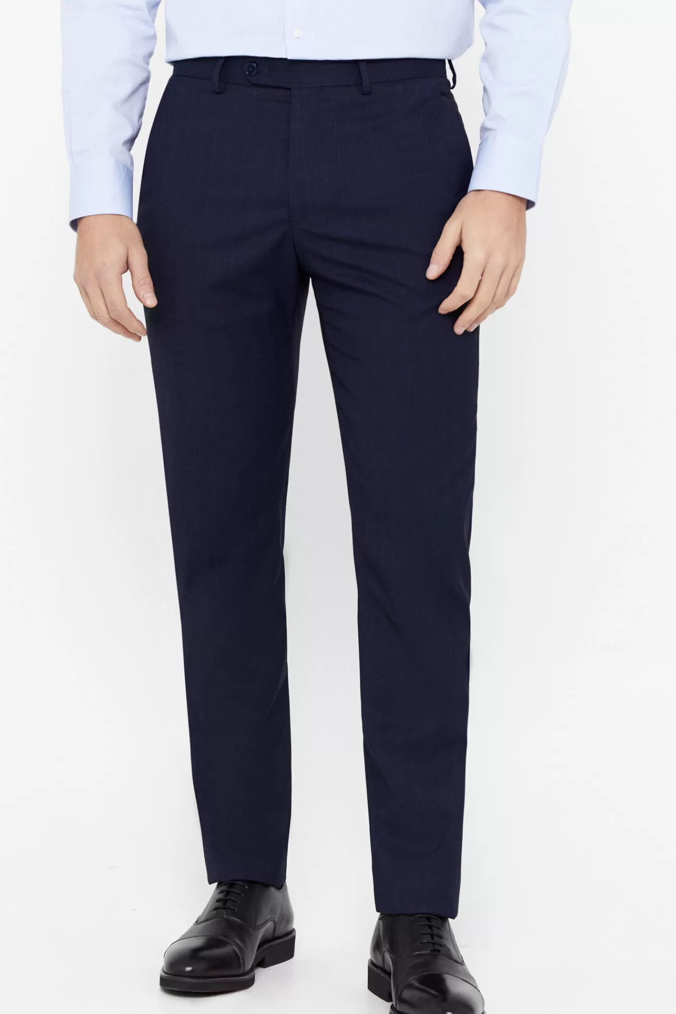 Best Sale Cortefiel Serie Xxi Checked Trousers Navy