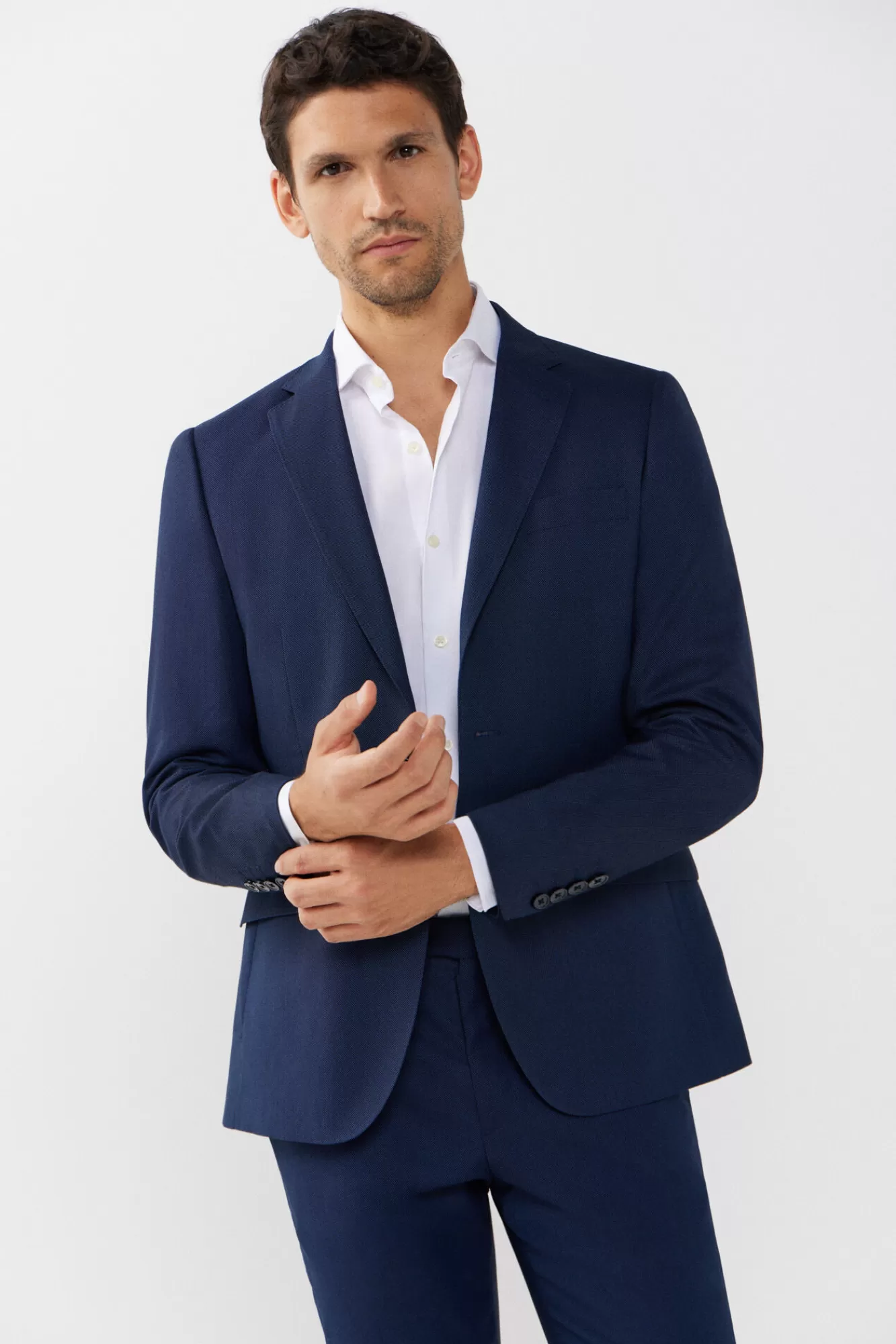 Store Cortefiel Series Xxi Birdseye Suit Blazer Blue