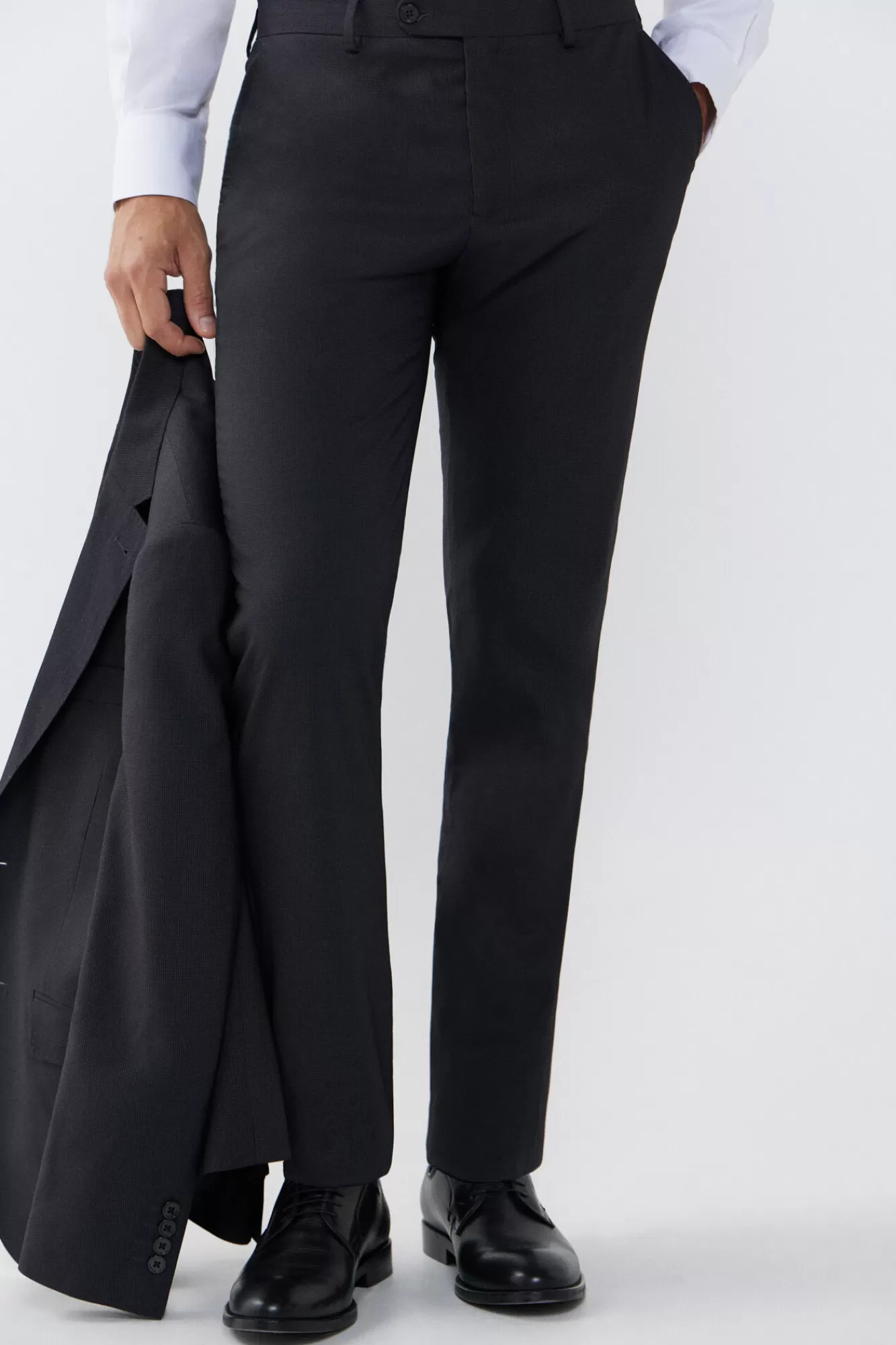 Shop Cortefiel Series Xxi Suit Trousers Grey