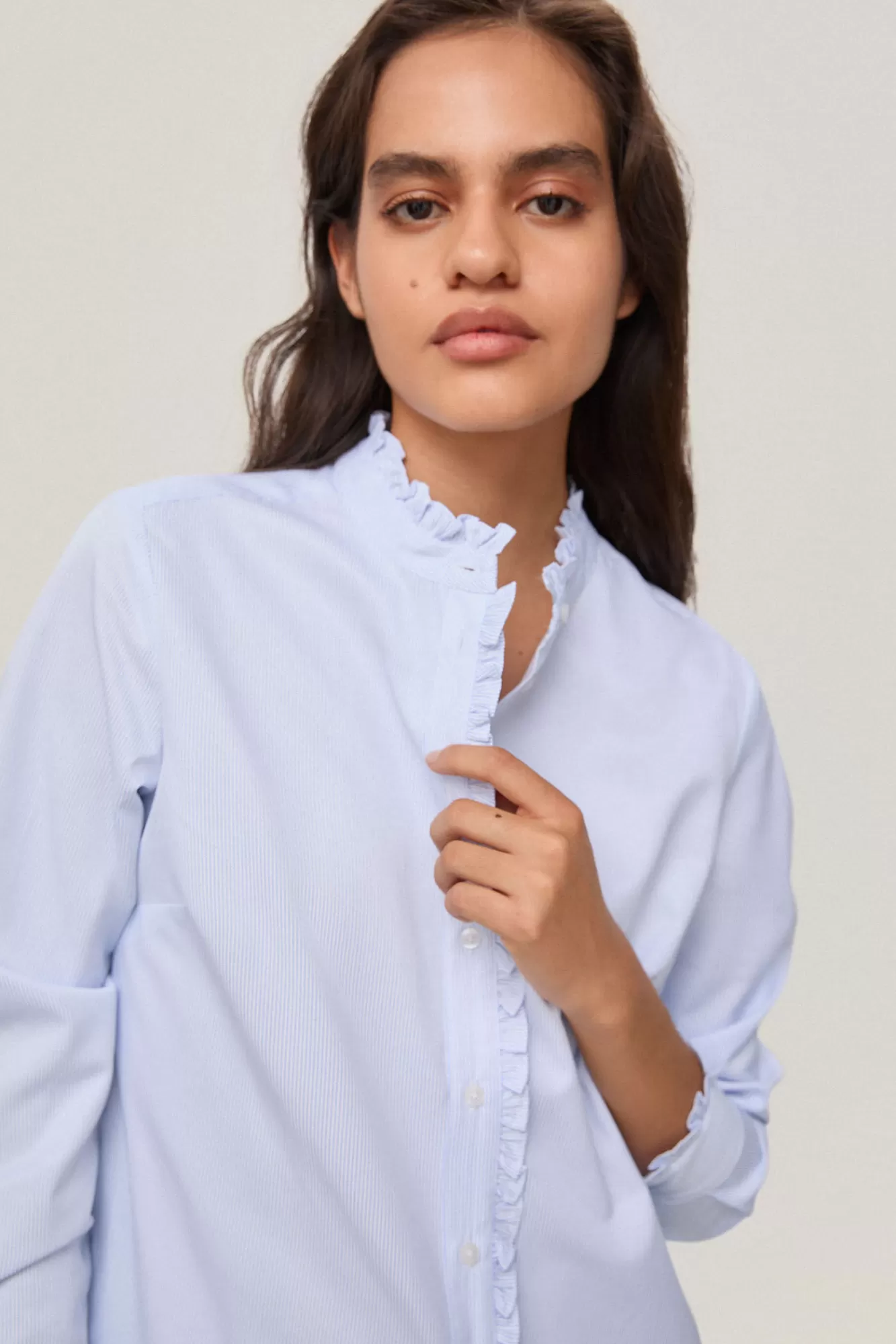 Clearance Pedro del Hierro Shirt With Ruffle Blue