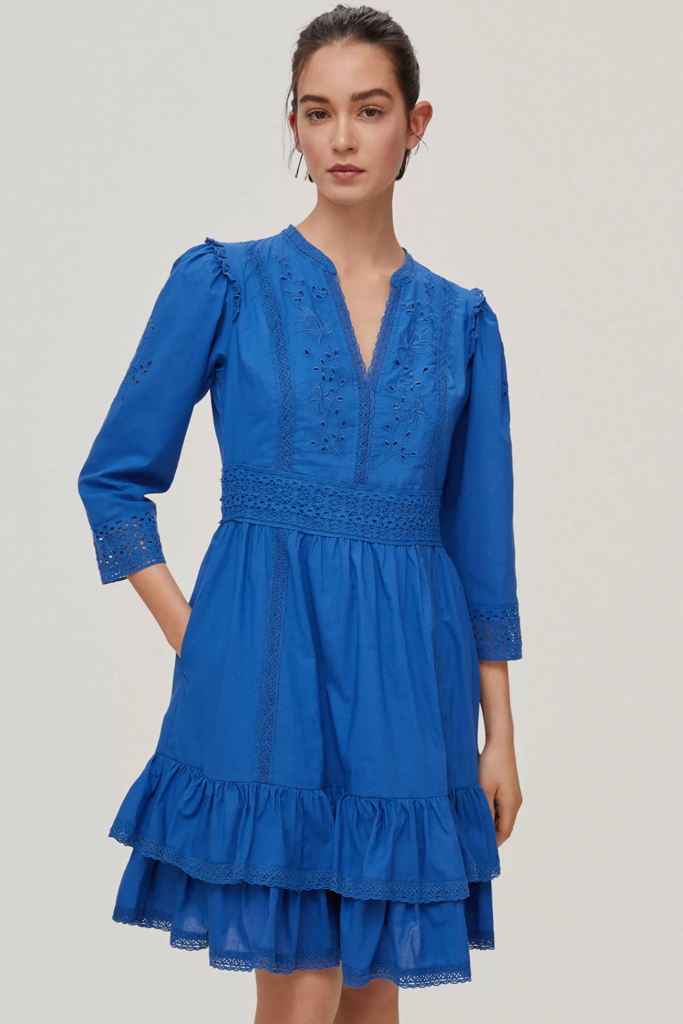 Sale Pedro del Hierro Short Dress With Details Turquoise