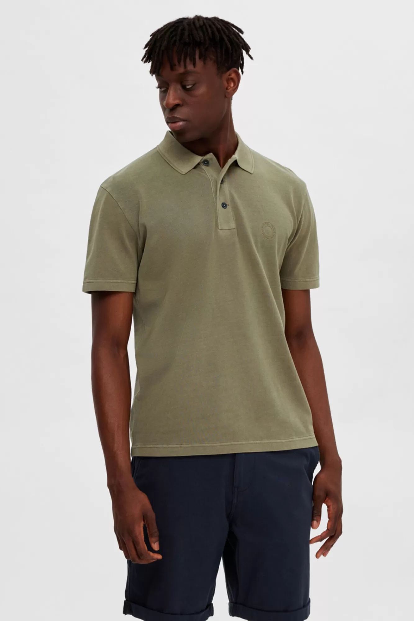 Fashion Selected Short-Sleeved 100% Organic Cotton Polo Shirt. Green