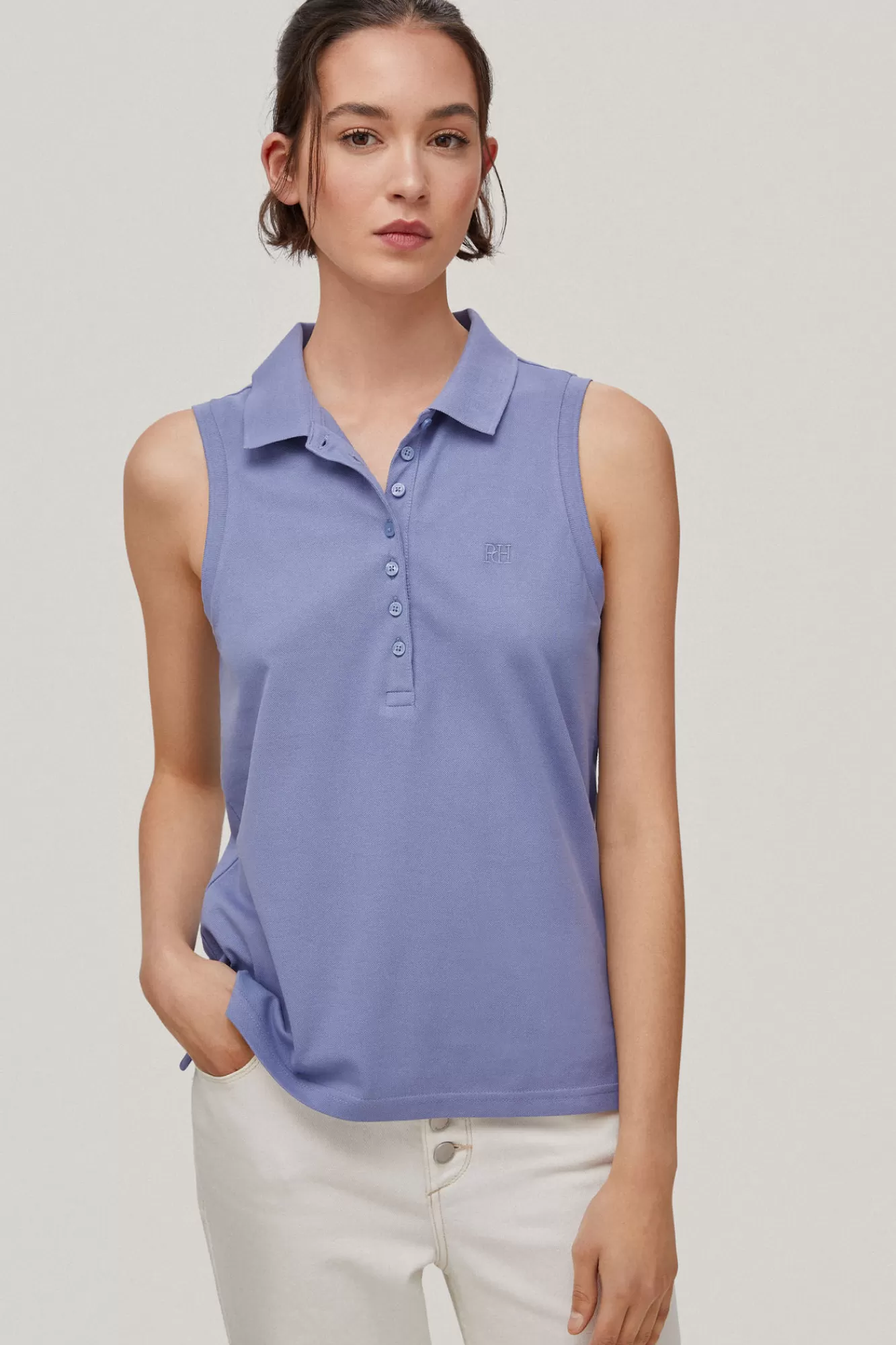 Hot Pedro del Hierro Short-Sleeved Ruffle Polo Shirt Dress Blue