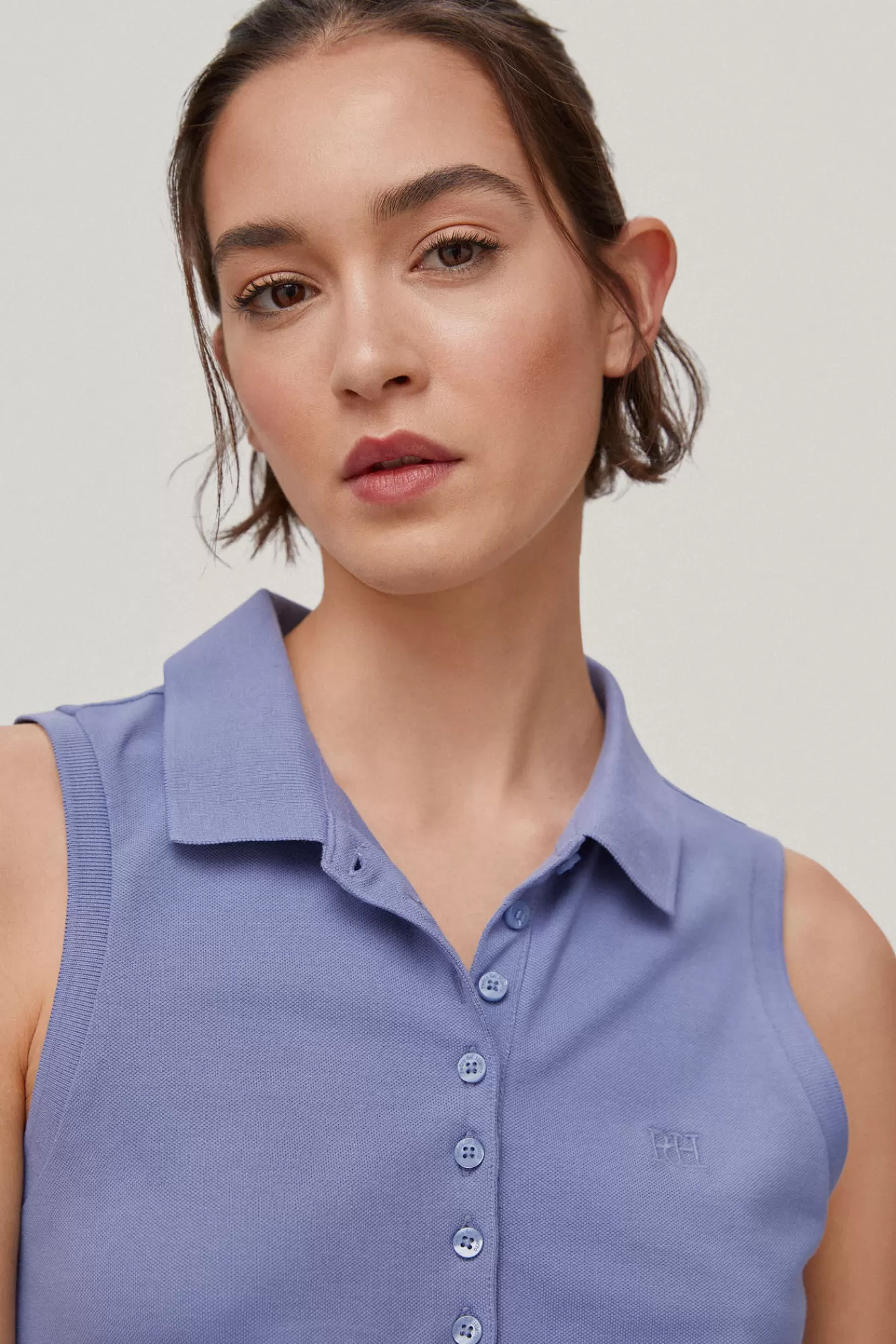 Hot Pedro del Hierro Short-Sleeved Ruffle Polo Shirt Dress Blue