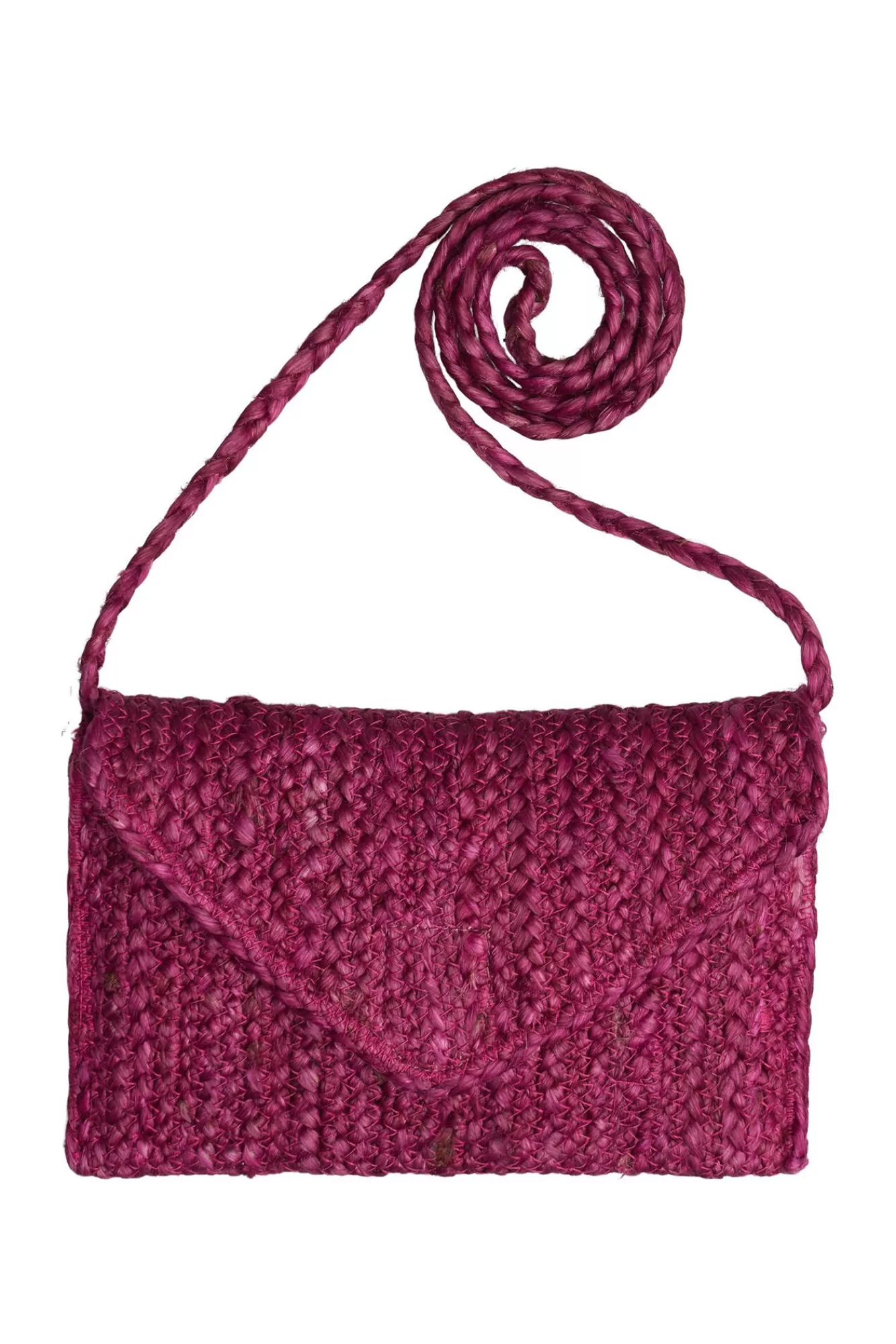 Store Esprit Single-Colour Jute Clutch Bag Maroon