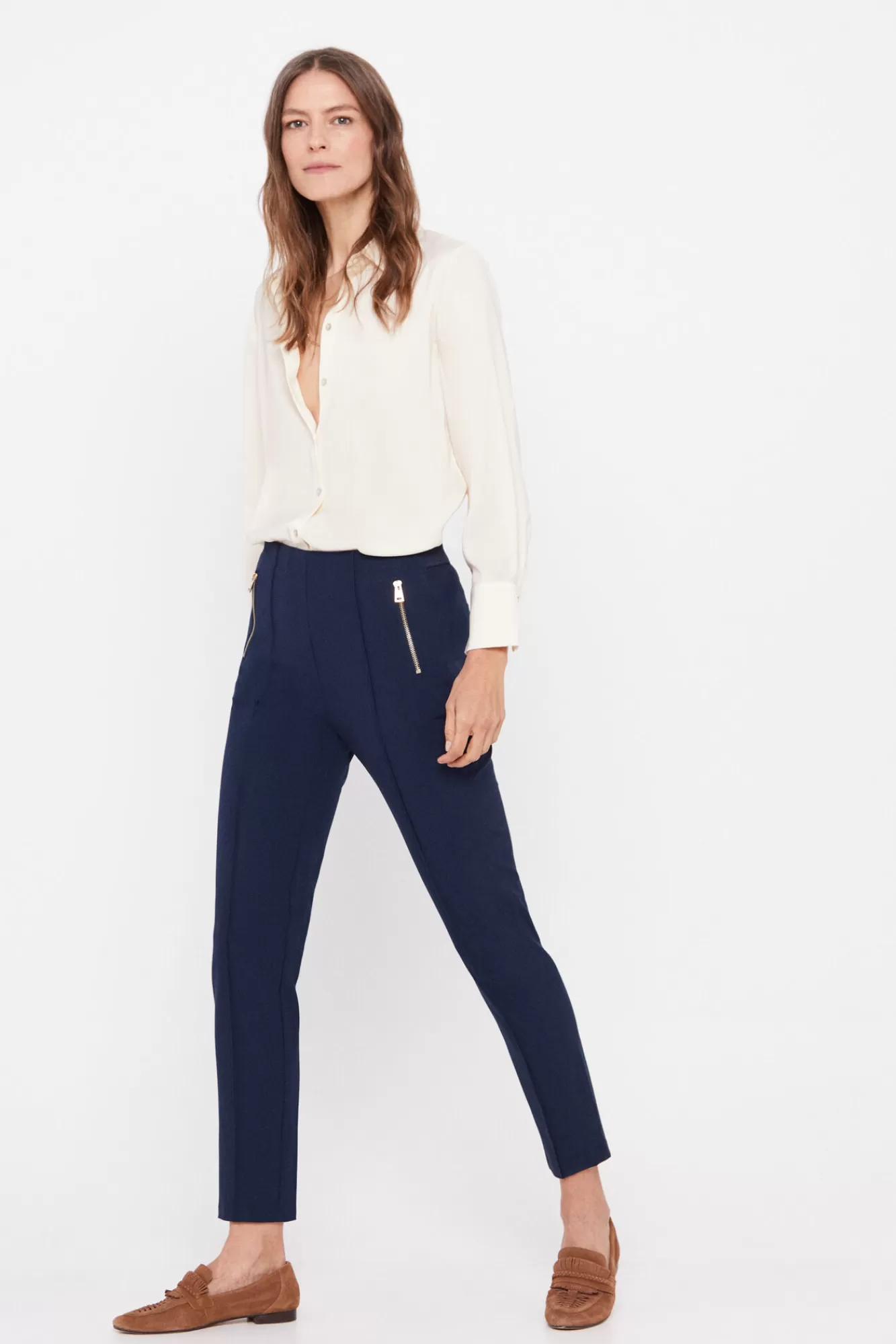 Hot Cortefiel Skinny Fit Trousers Navy