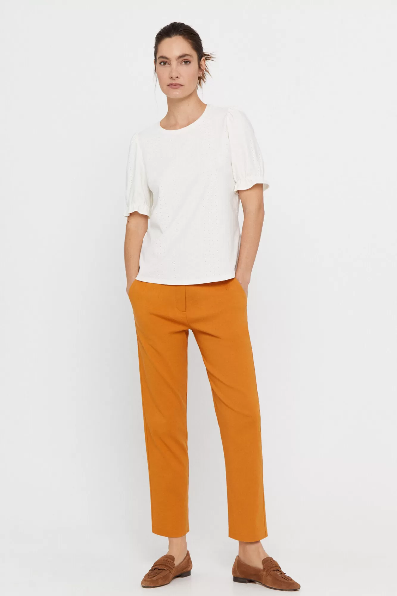 Best Sale Cortefiel Skinny Trousers Orange