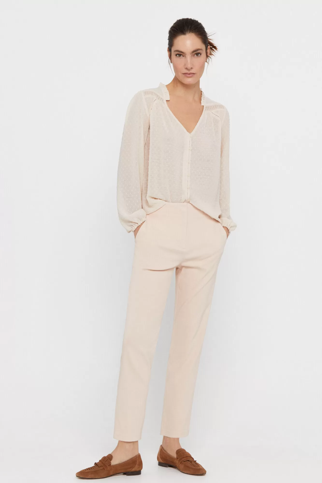 Best Sale Cortefiel Skinny Trousers Pink