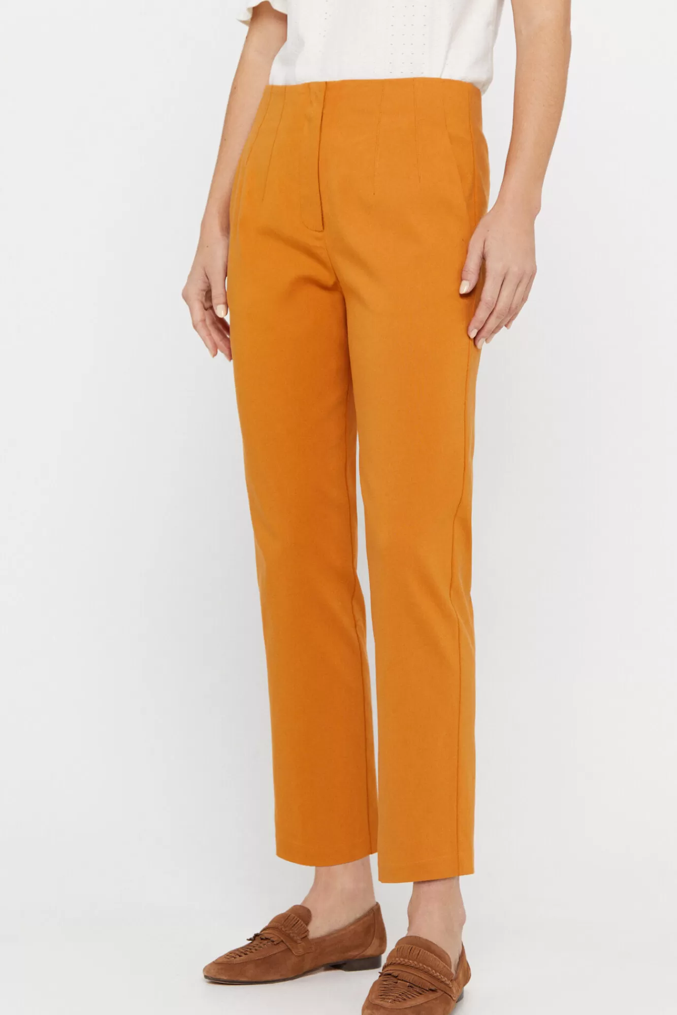 Best Sale Cortefiel Skinny Trousers Orange