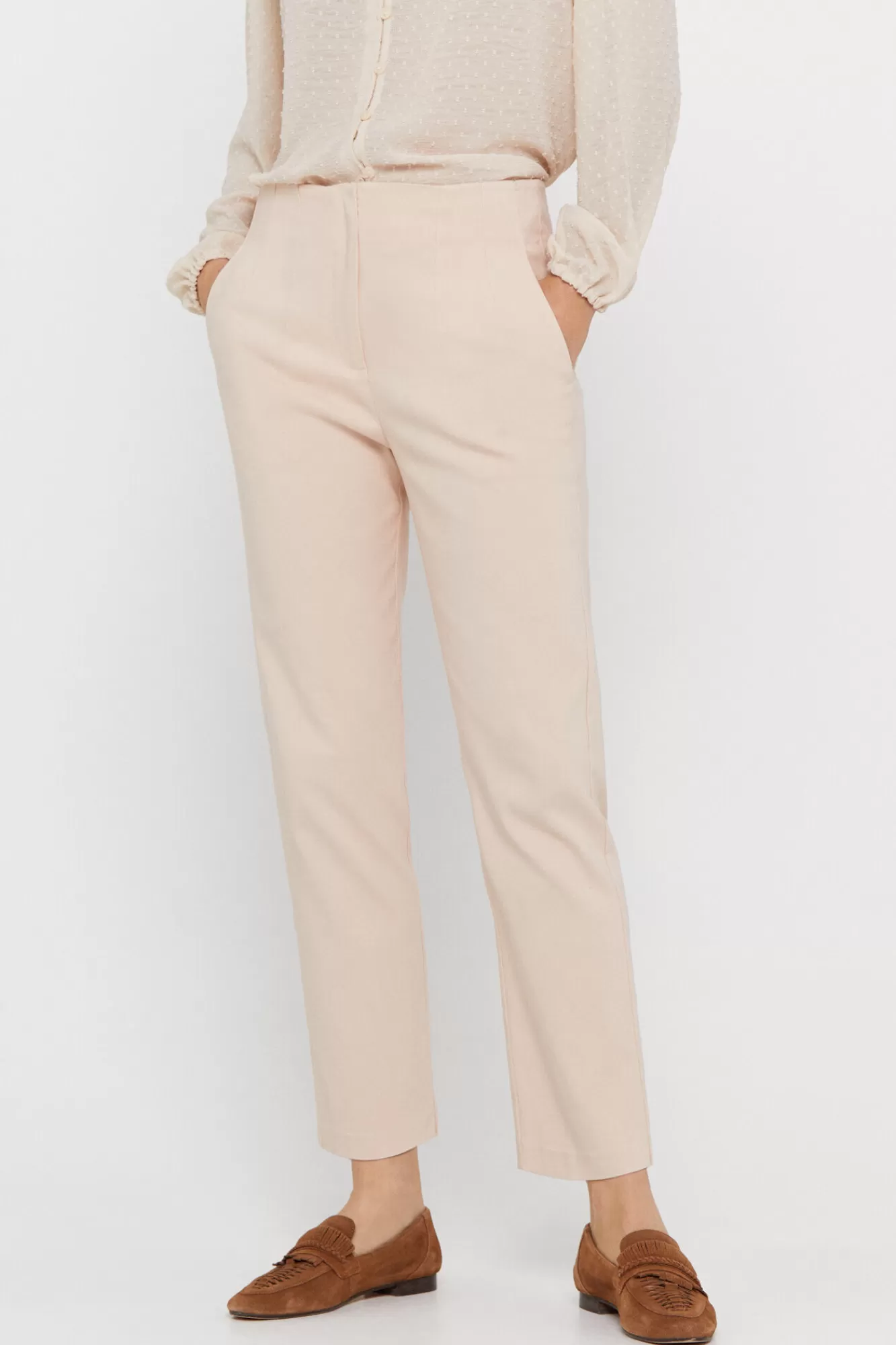 Best Sale Cortefiel Skinny Trousers Pink