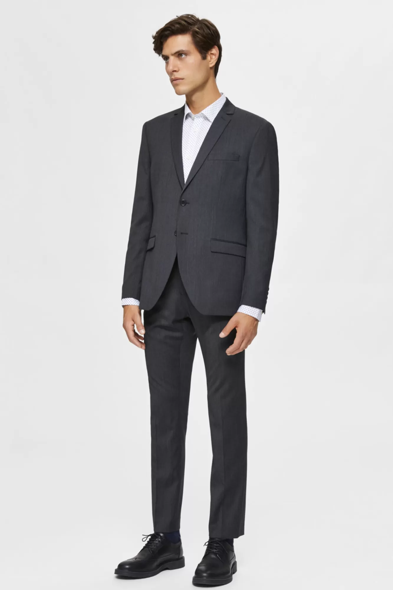 Outlet Selected Slim Blazer With Lapels Grey