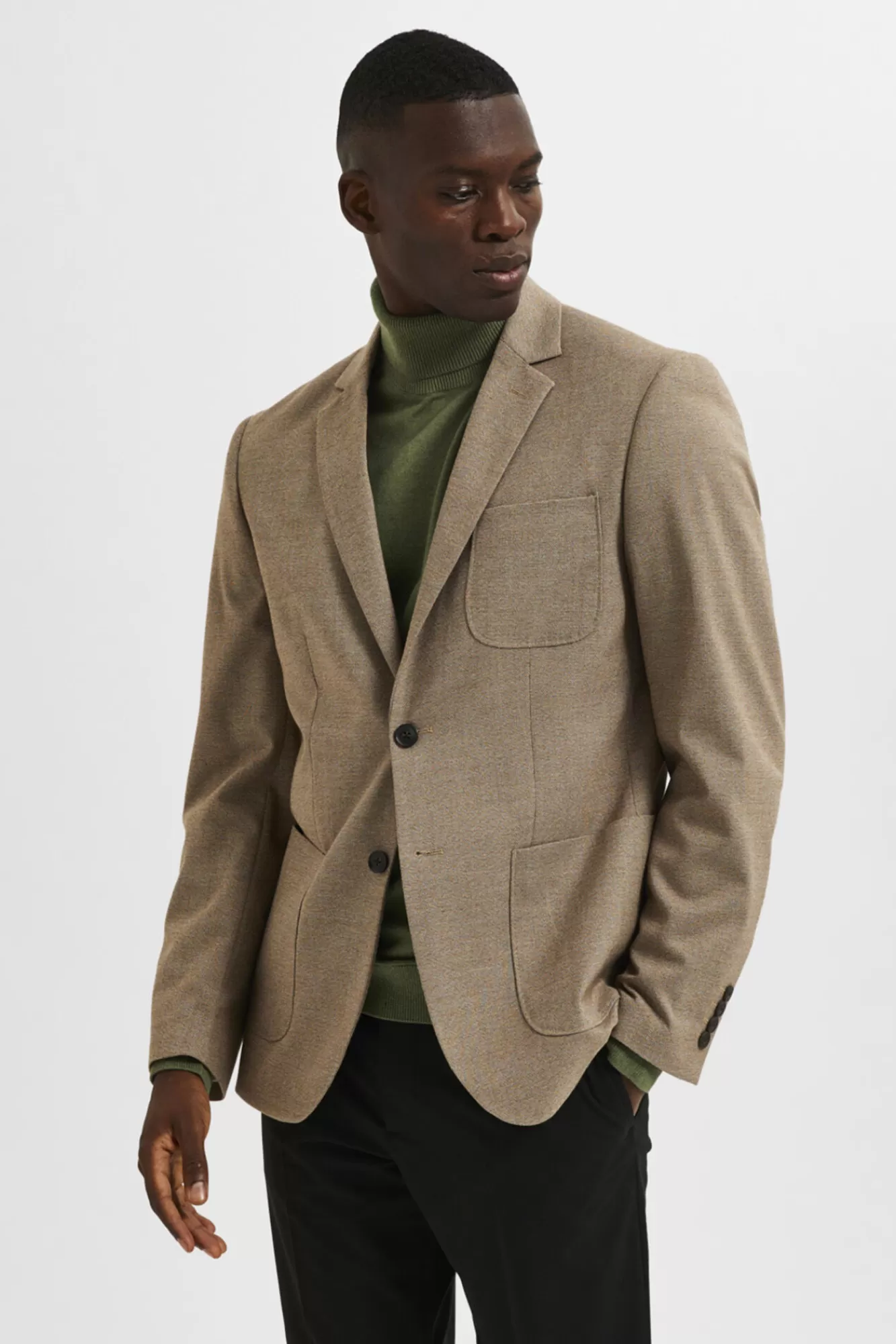 Cheap Selected Slim Fit Blazer Made With Recycled Materials Brown