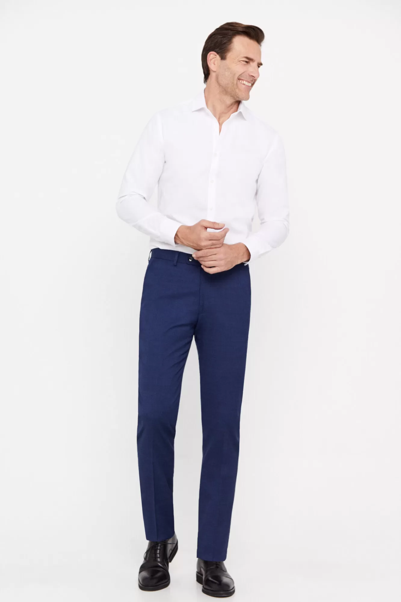 Best Cortefiel Slim Fit Checked Trousers Blue