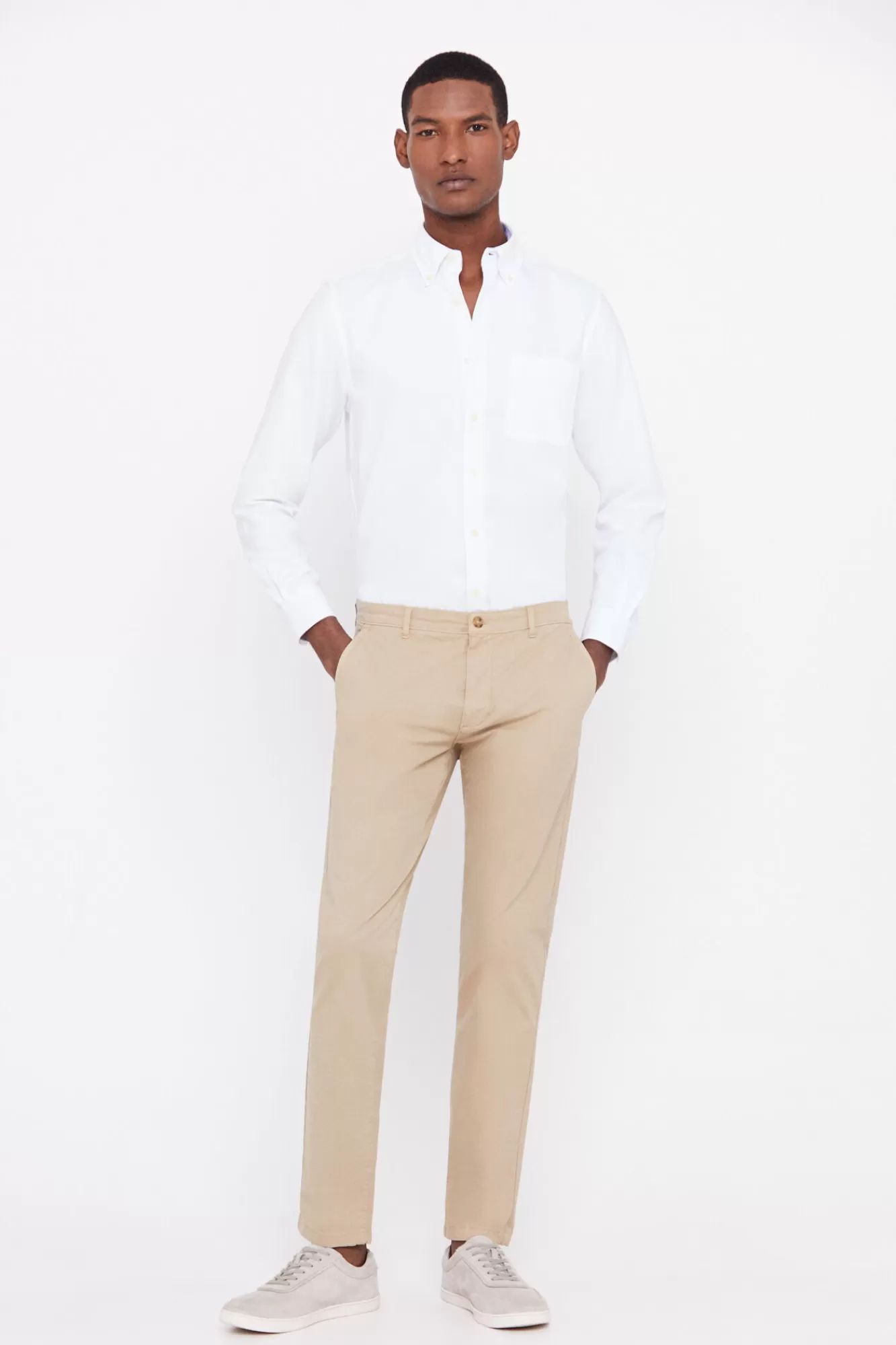 Best Sale Cortefiel Slim Fit Chinos Beige