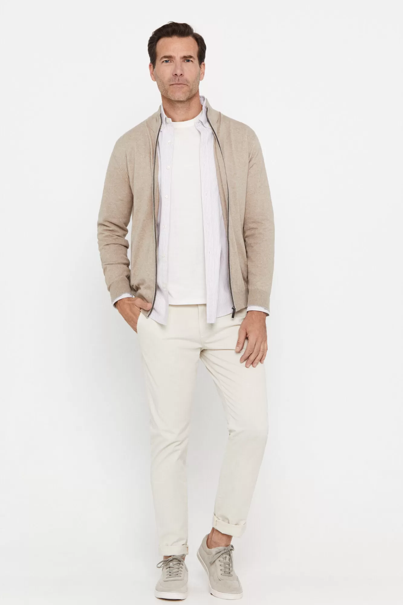 Cheap Cortefiel Slim Fit Chinos Ivory