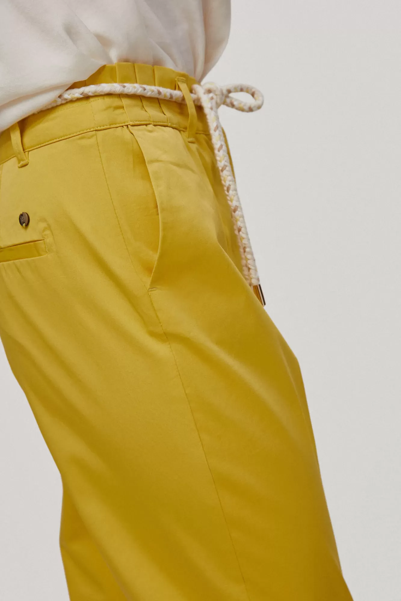 Best Pedro del Hierro Slim Fit Poplin Trousers Yellow