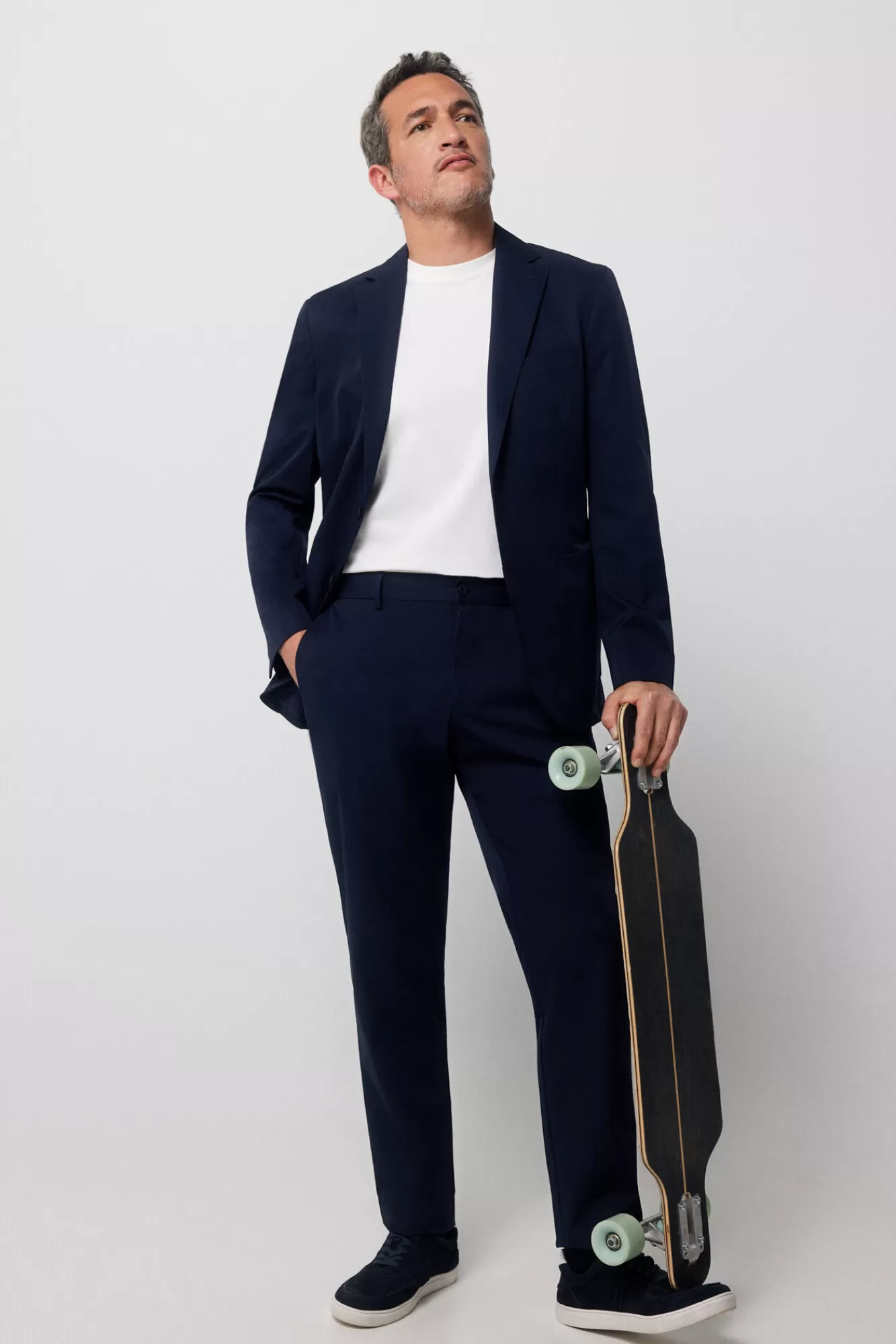 Fashion Cortefiel Slim Fit Technical Blazer Navy