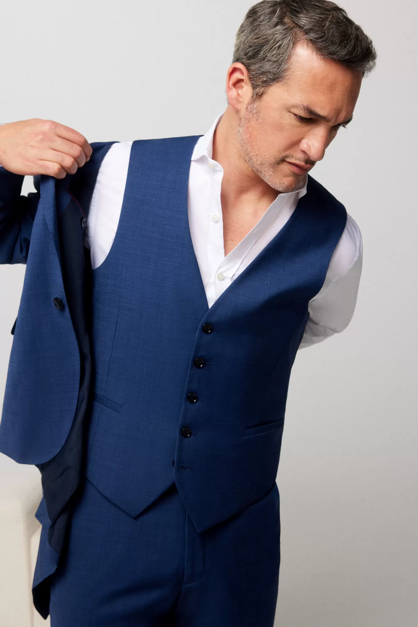 Fashion Cortefiel Slim Fit Waistcoat Blue