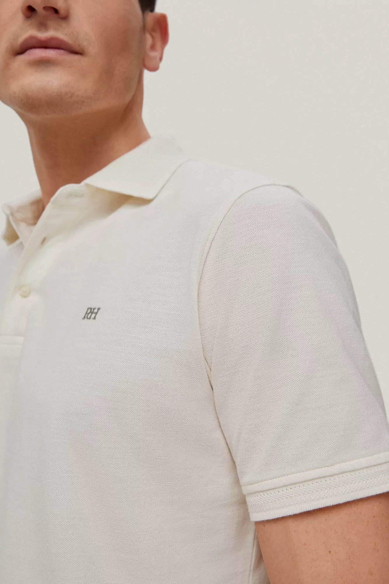 Online Pedro del Hierro Slub Pique Polo Shirt Ecru