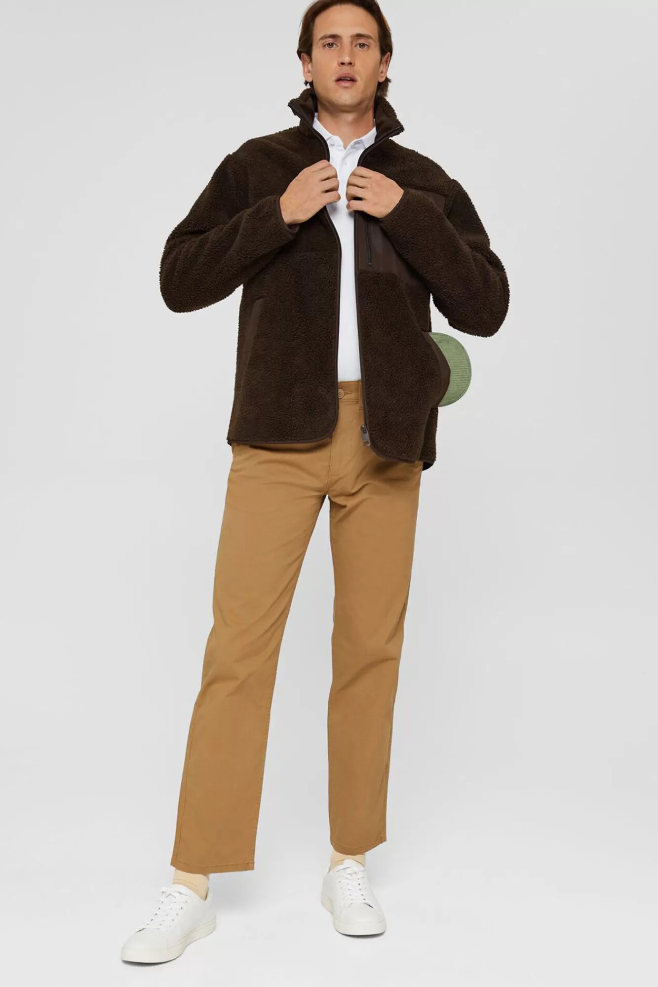 Online Esprit Straight Fit Organic Cotton Chinos Camel