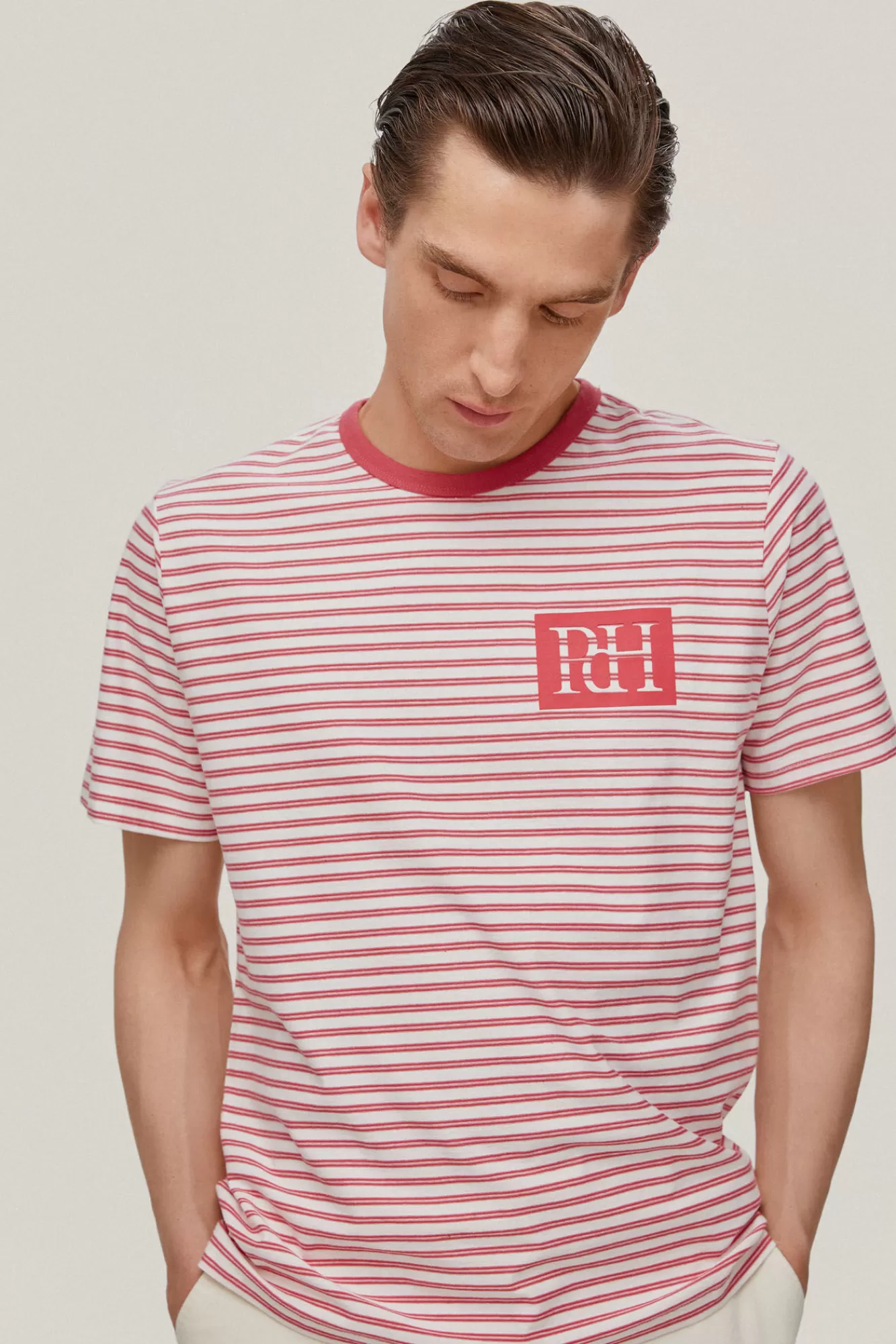 Store Pedro del Hierro Striped Logo T-Shirt Red