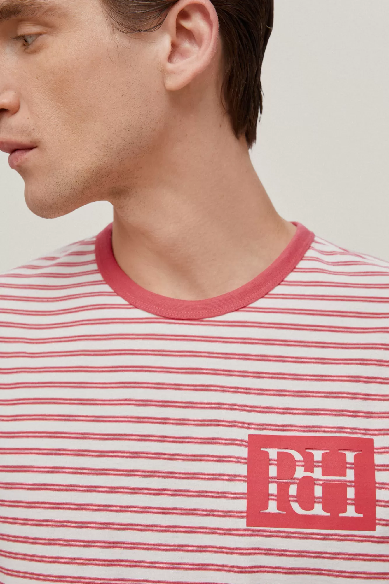 Store Pedro del Hierro Striped Logo T-Shirt Red