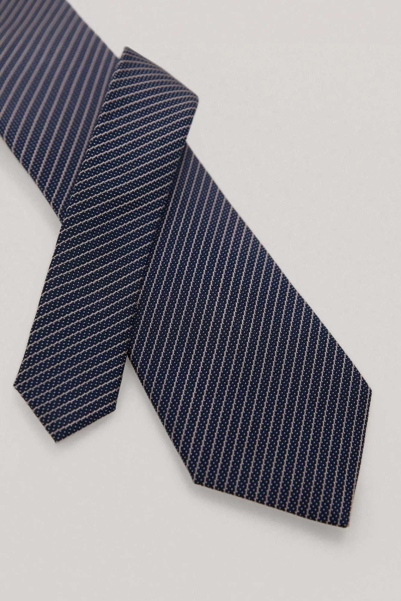 Shop Pedro del Hierro Striped Silk Tie Blue