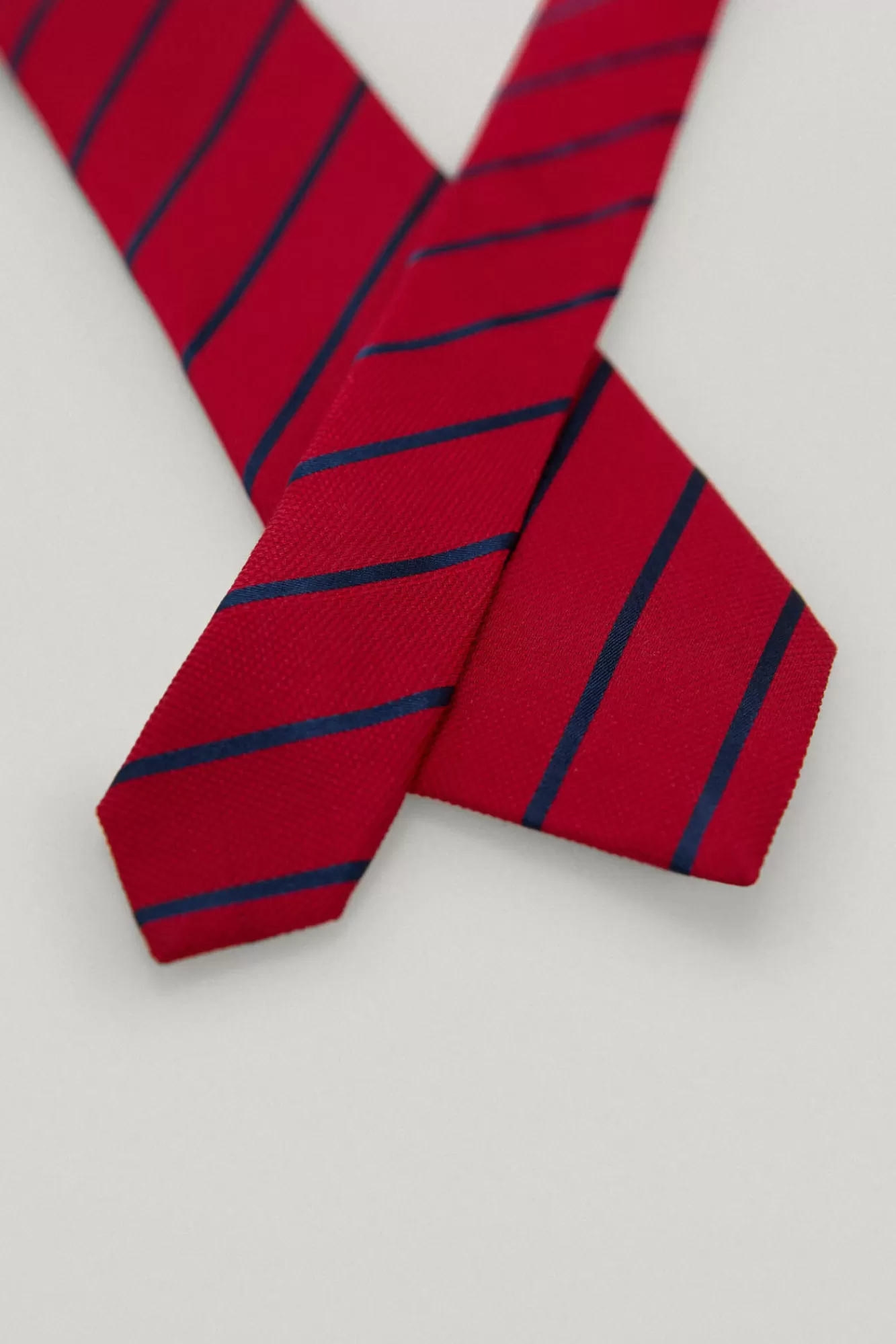 Shop Pedro del Hierro Striped Silk Tie Red