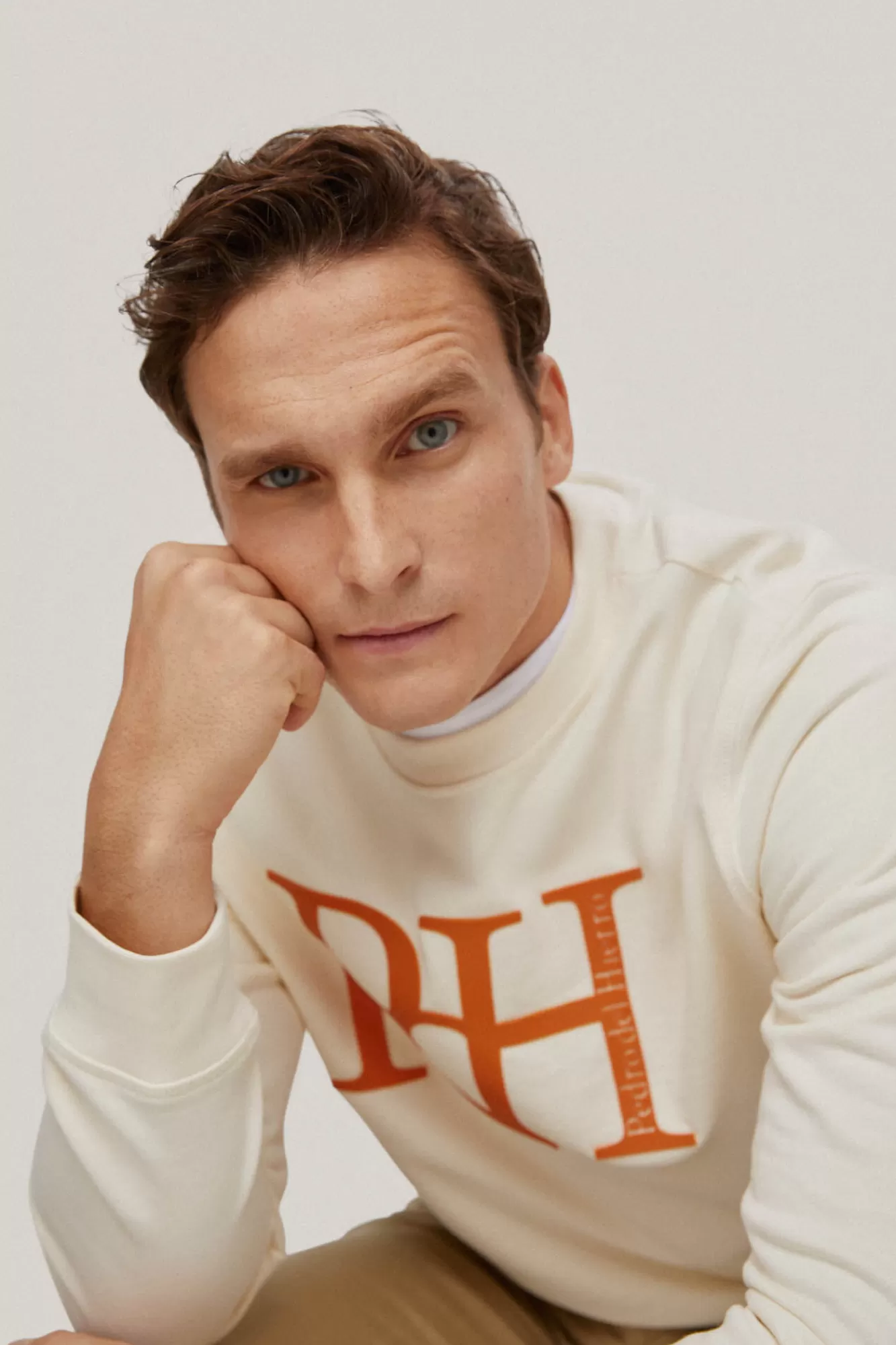 New Pedro del Hierro Sudadera Big Logo Ecru